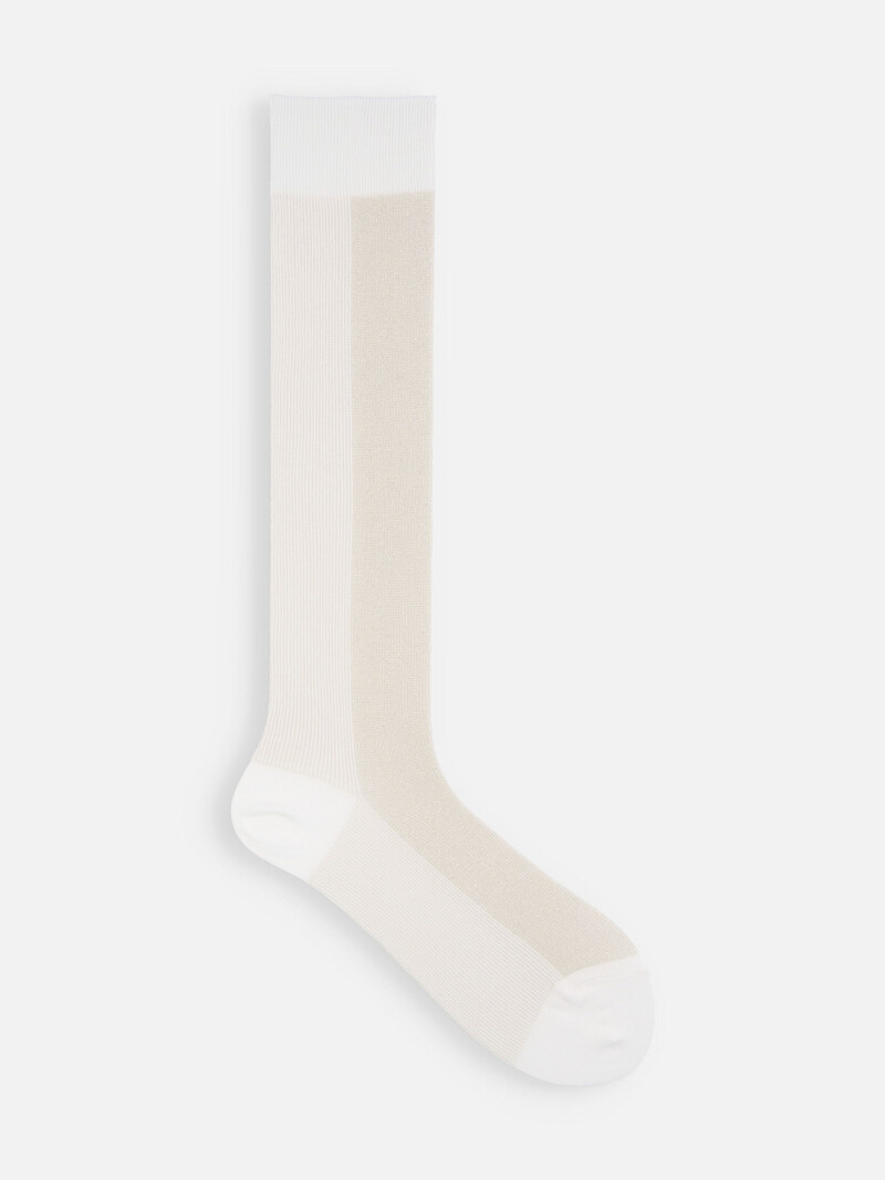 Sparkly Panel Bicolour Low Crew Socks