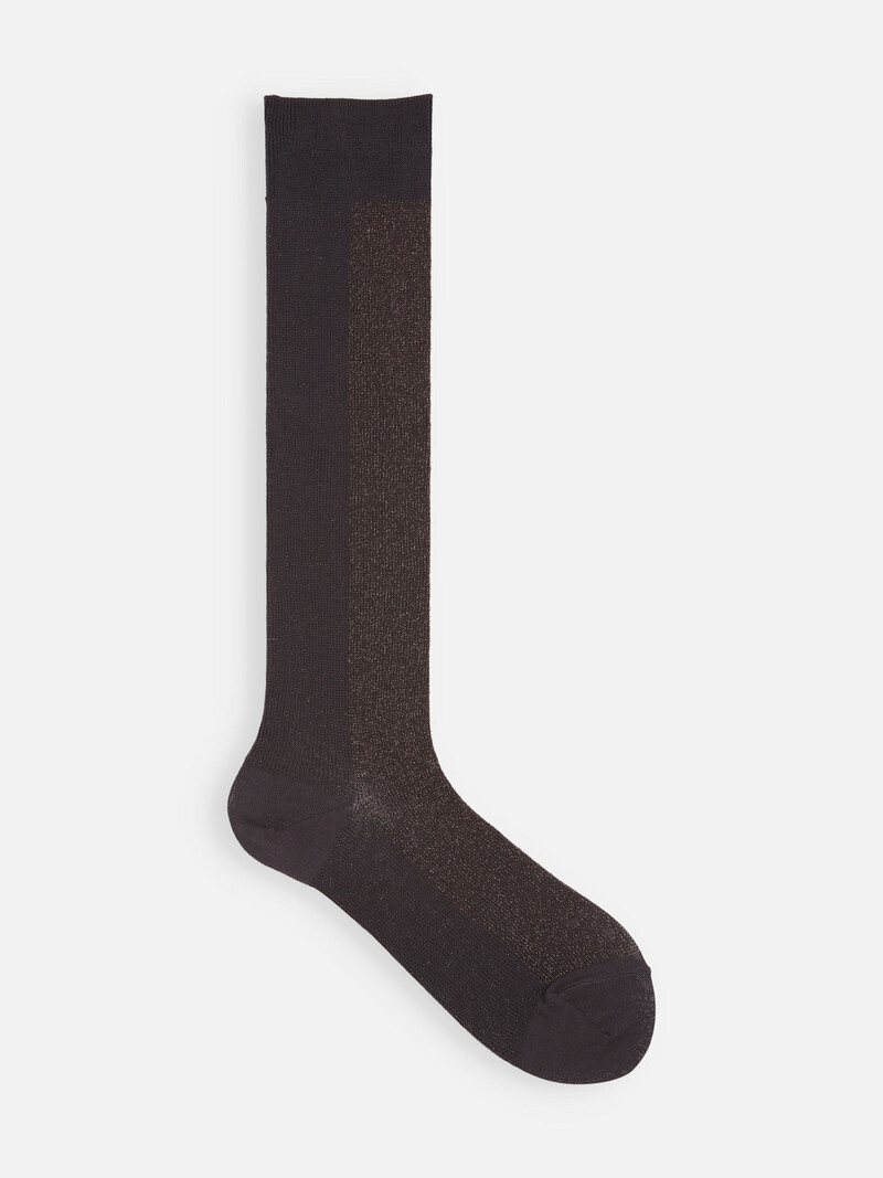 Niedrige Crew-Socken mit glitzerndem Panel, zweifarbig