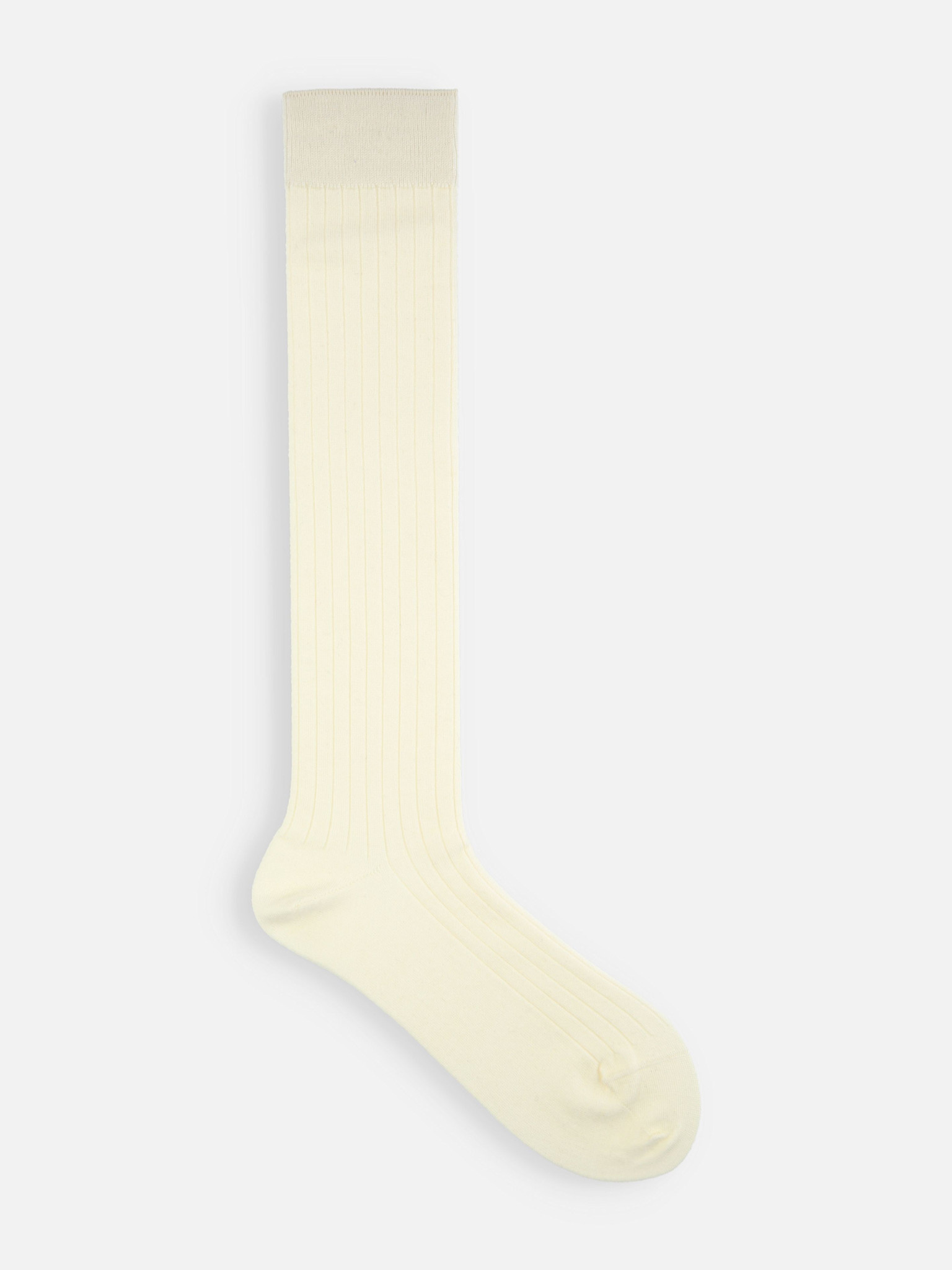 Calzino alto in lana merino pregiata a coste 8x2