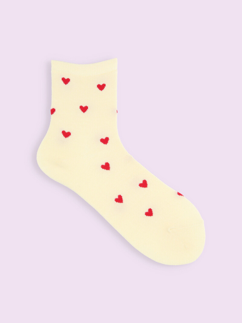 Socquette motif cœurs
