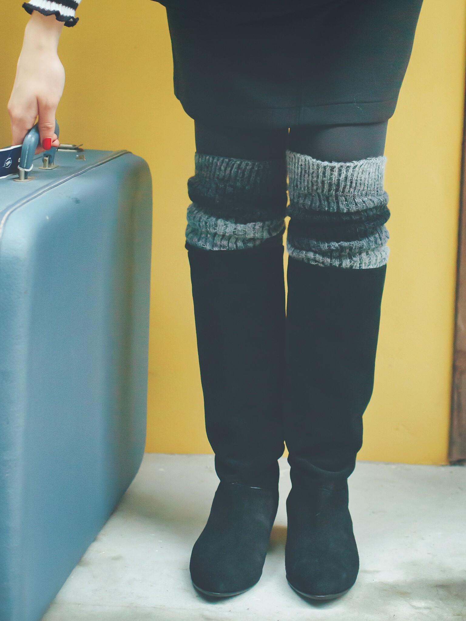 Gradation Colour Ribbed Legwarmer 64cm