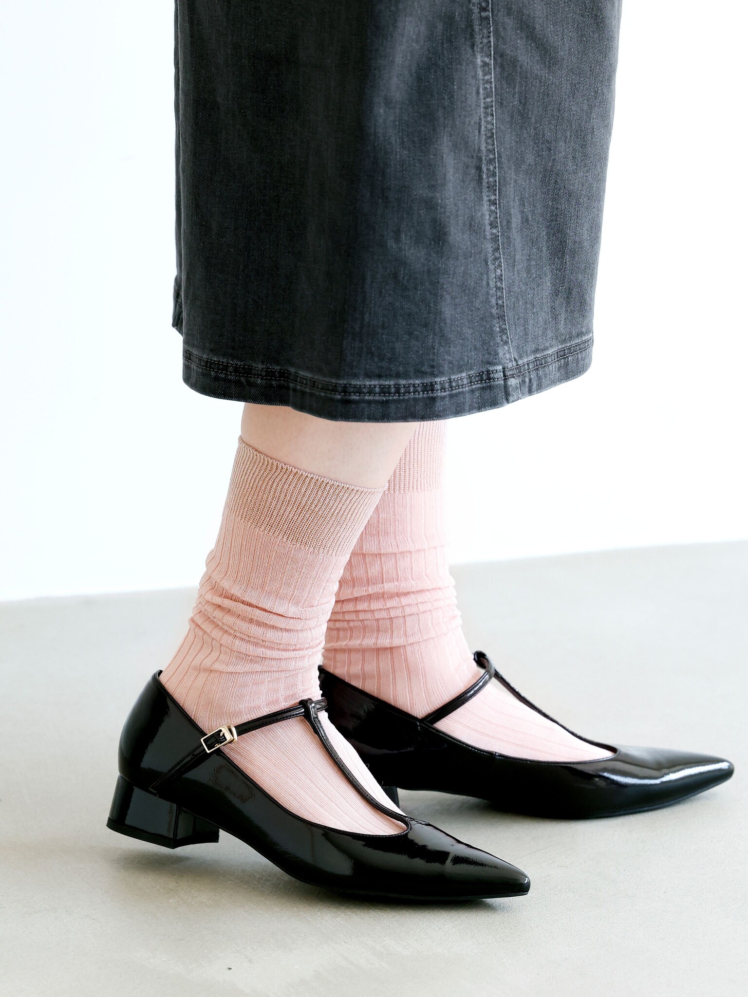 Calzini larghi a coste sottili da 3/4 a metà polpaccio