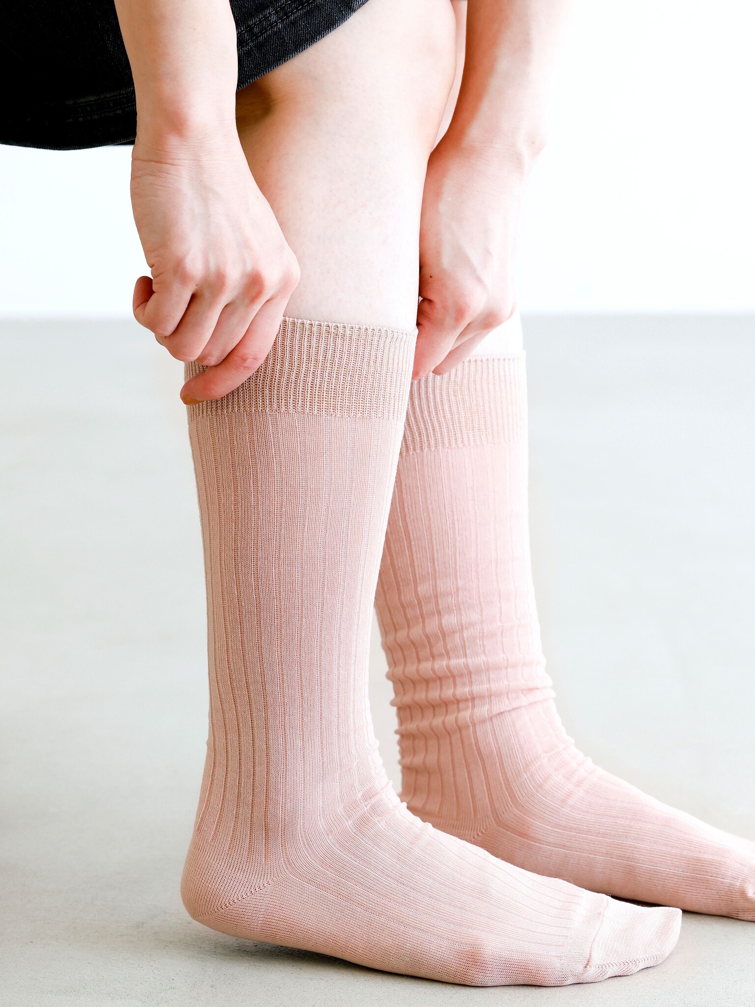 Calzini larghi a coste sottili da 3/4 a metà polpaccio