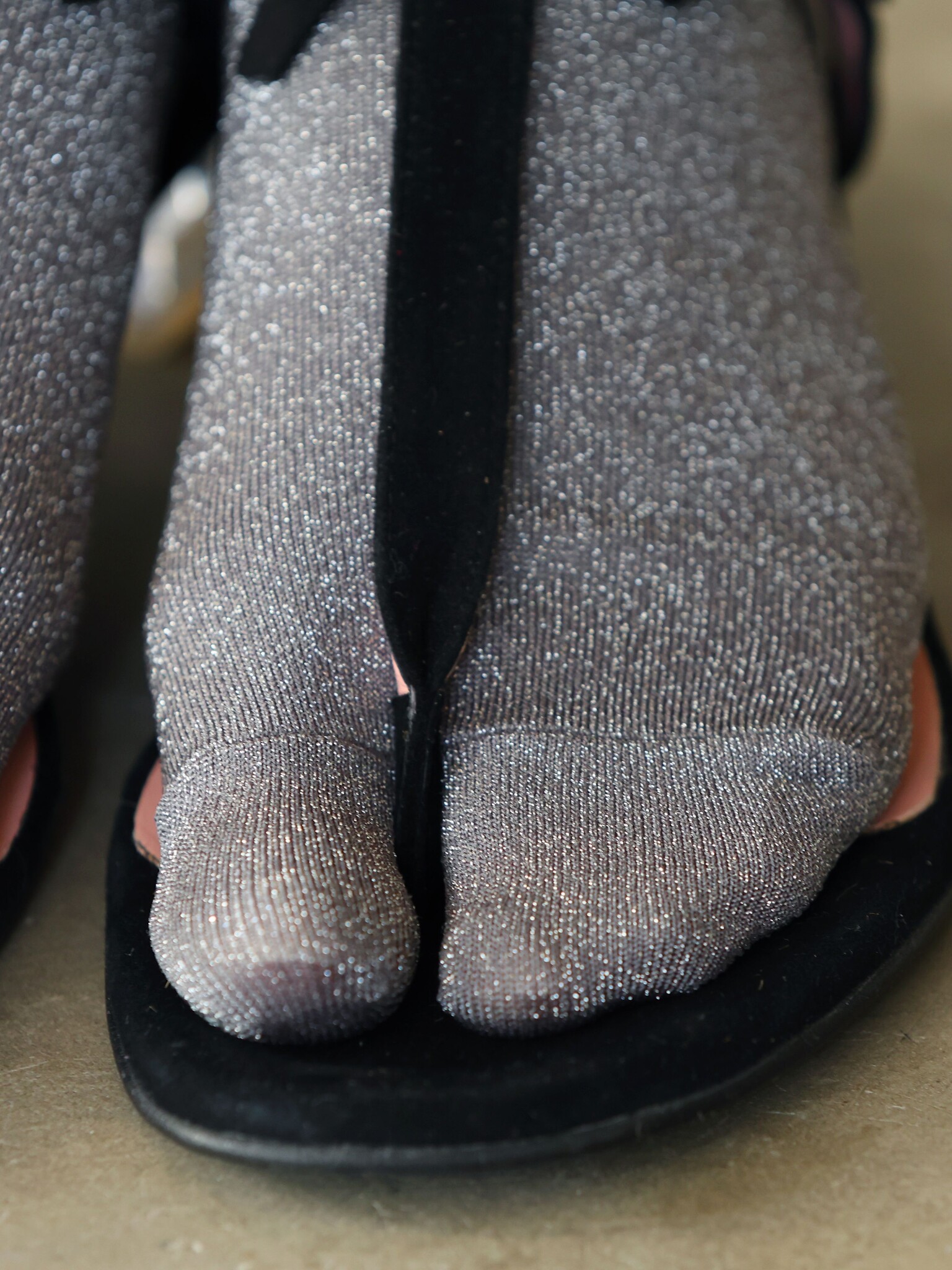 Mi-chaussette Tabi lamé fine