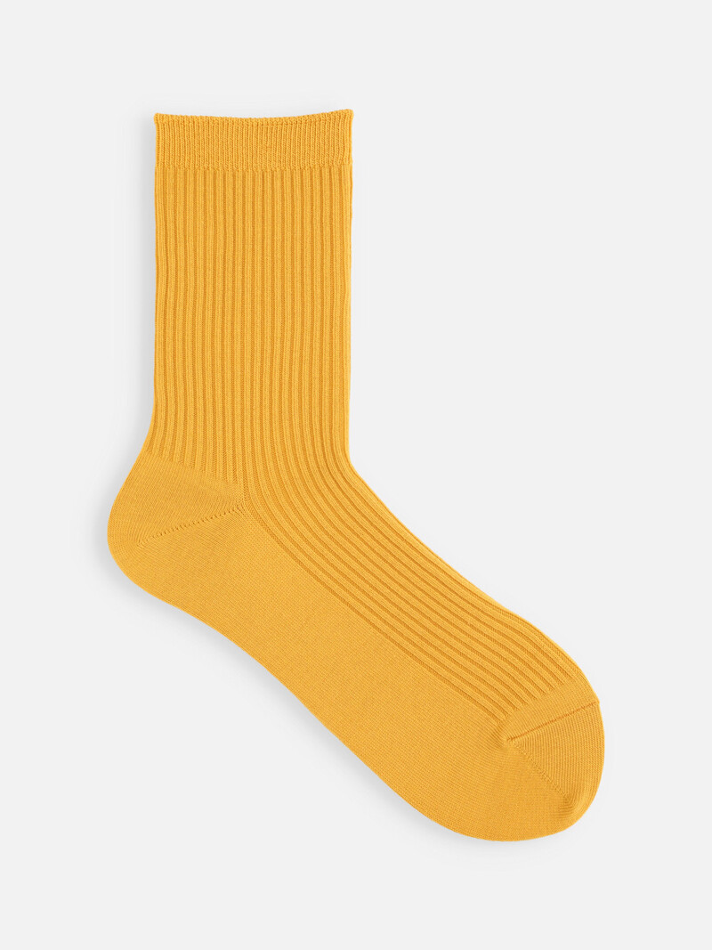 Klassische gerippte, schlichte Crew-Socken S
