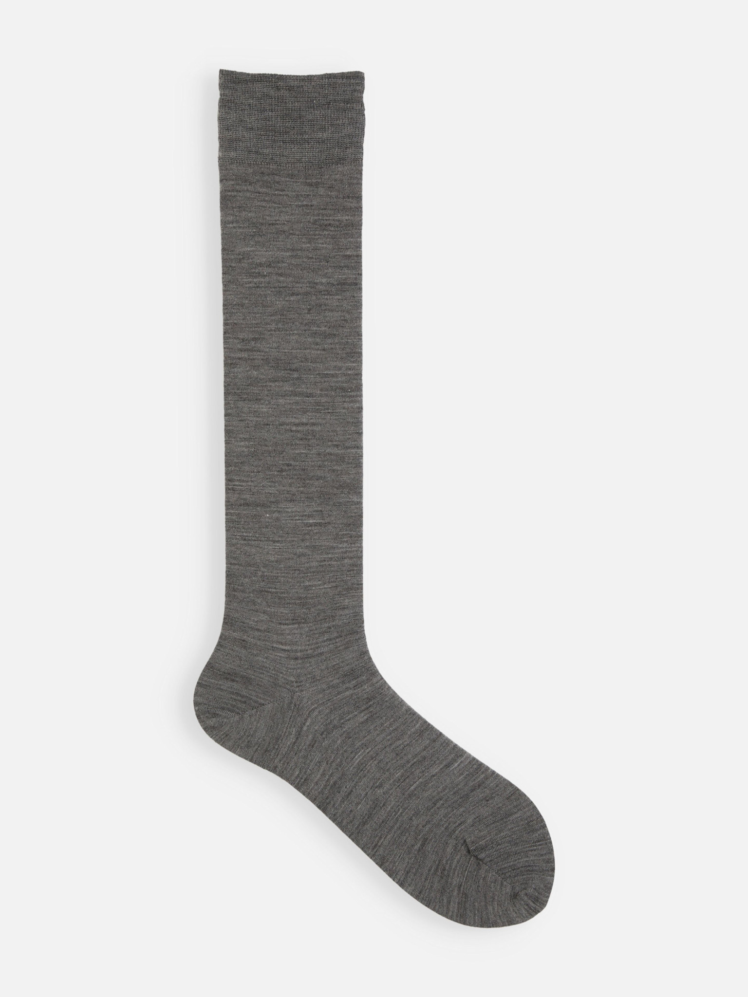 Calze alte lisce in lana merino fine Premium
