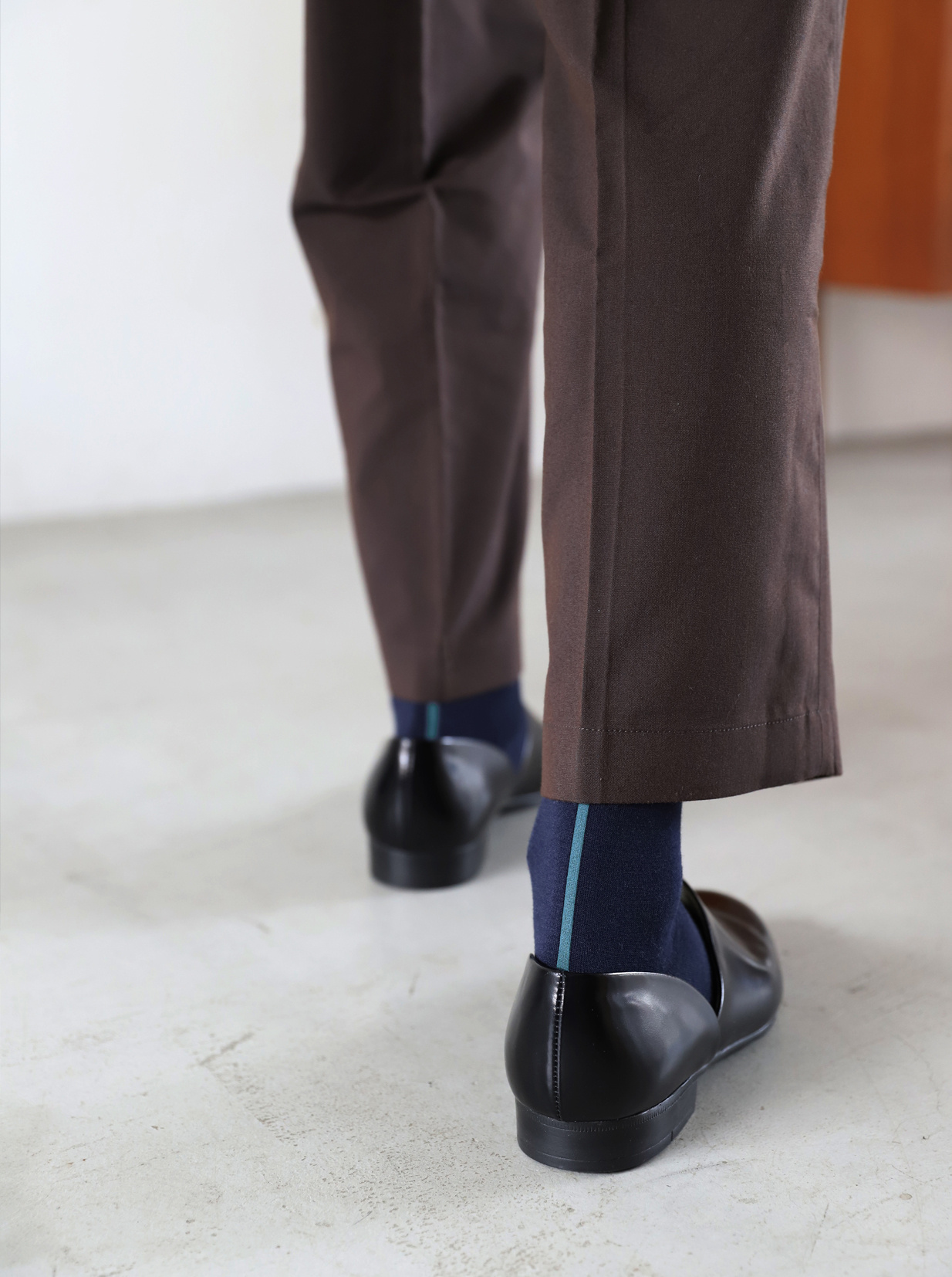 Merinowolle-Crew-Socken mit Rücknaht, Größe M