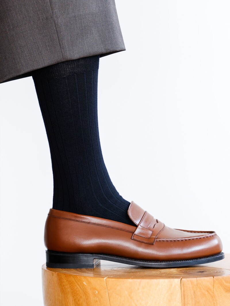 Gerippte Wadensocken aus Merinowolle M