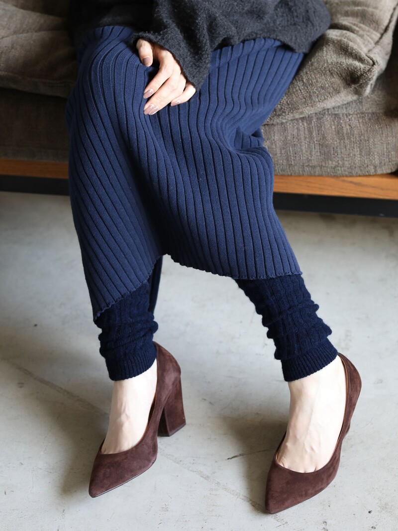 Scaldamuscoli in lambswool a coste 4x2 54cm