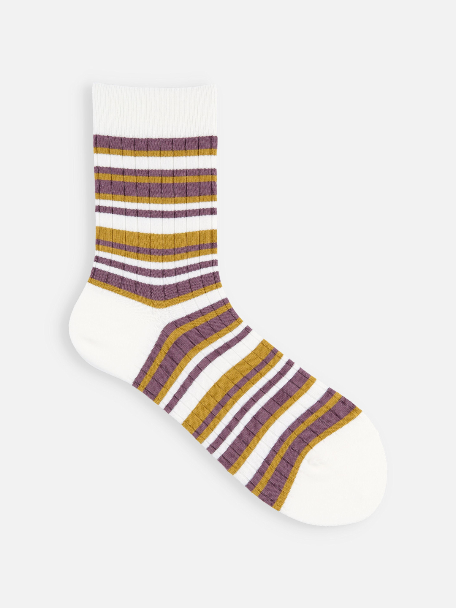 Calcetines a media pantorrilla de canalé con rayas múltiples S