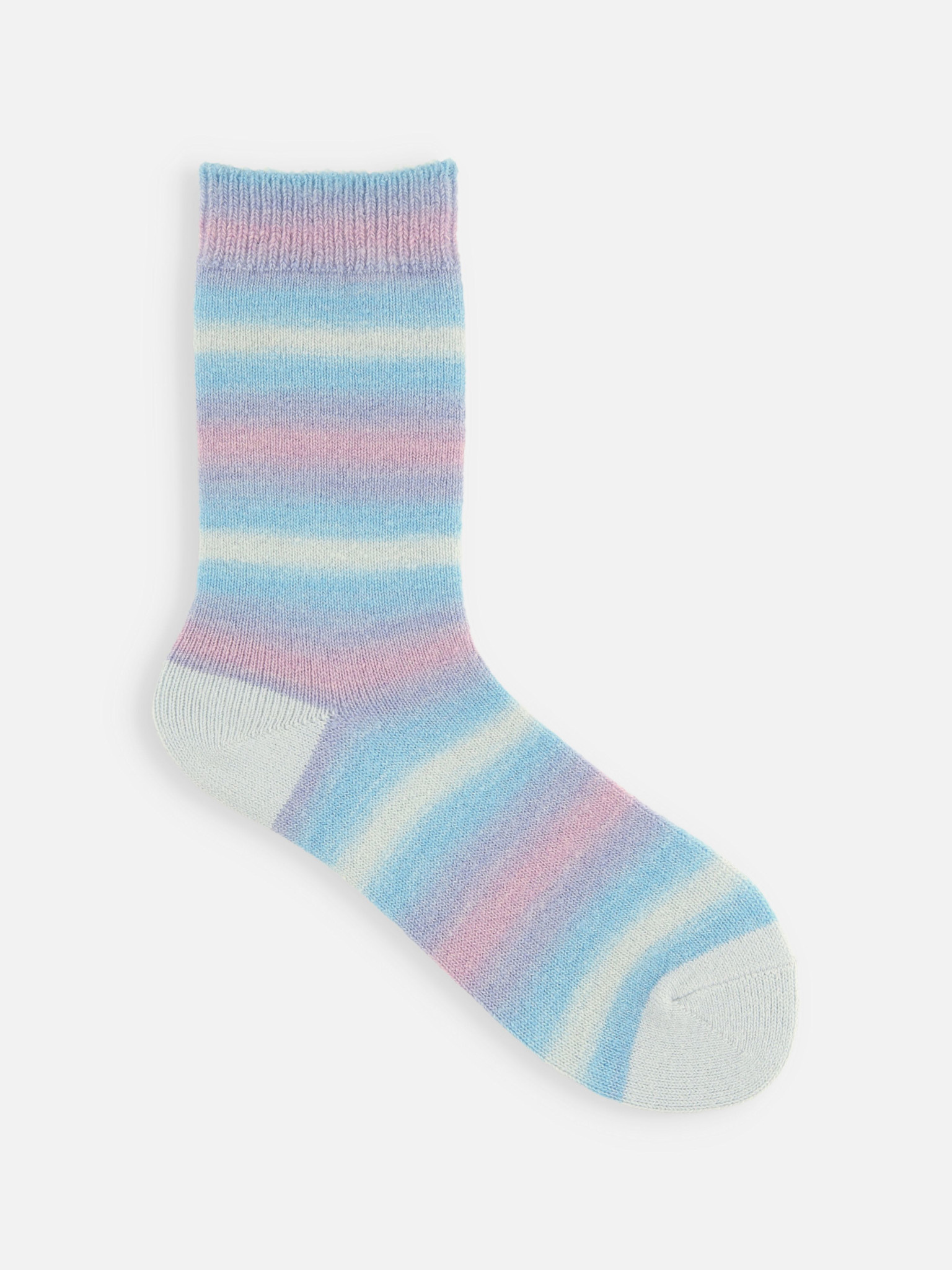 Meias de lã mista com listras degradê até a panturrilha