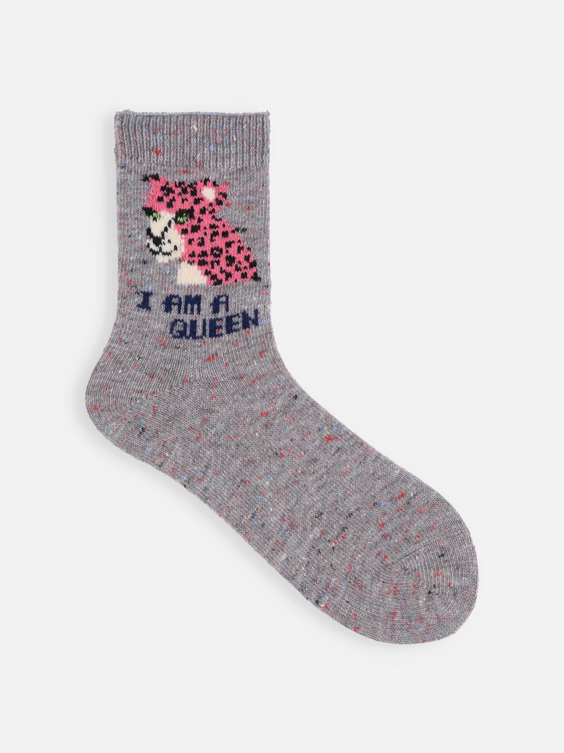 Leopard Queen Low Cerw Socken aus Wollmischung