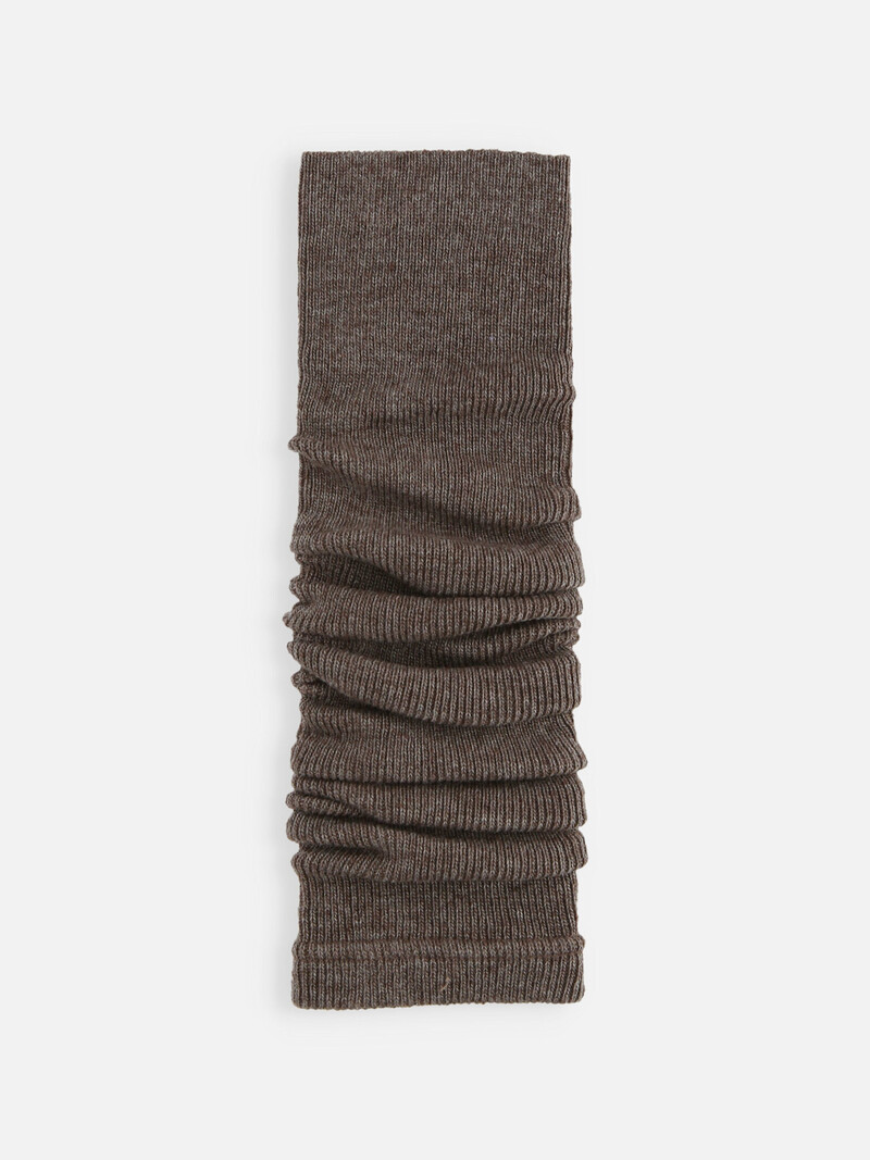 Beinwärmer aus Wollmischung mit feiner Rippe, 54 cm