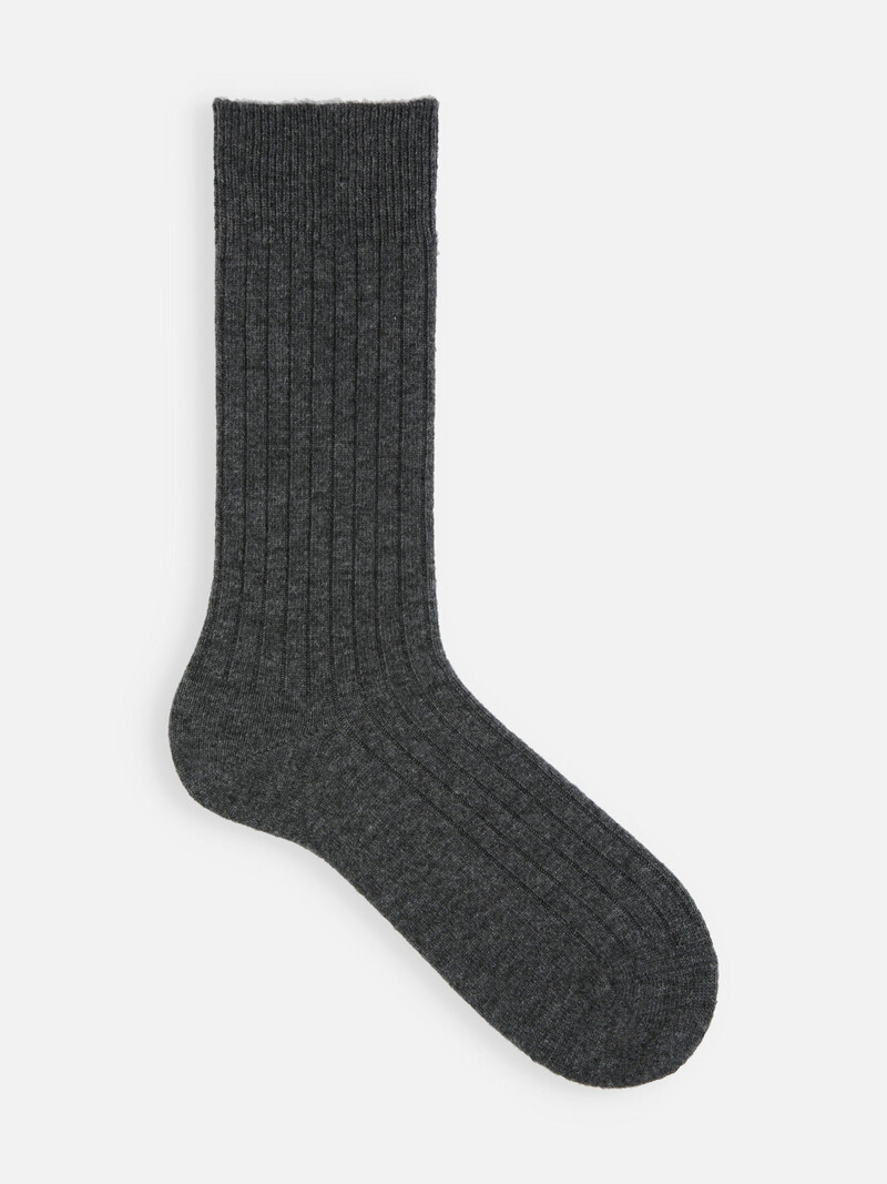 Calcetines de media pantorrilla de canalé de cachemira 5x1 M
