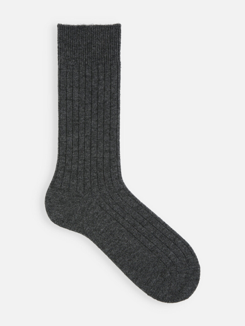 Meias caneladas de cashmere até a panturrilha 5x1 L