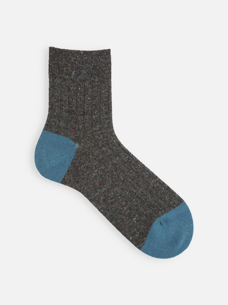 Wool Nep Bicolore Korte Sokken M