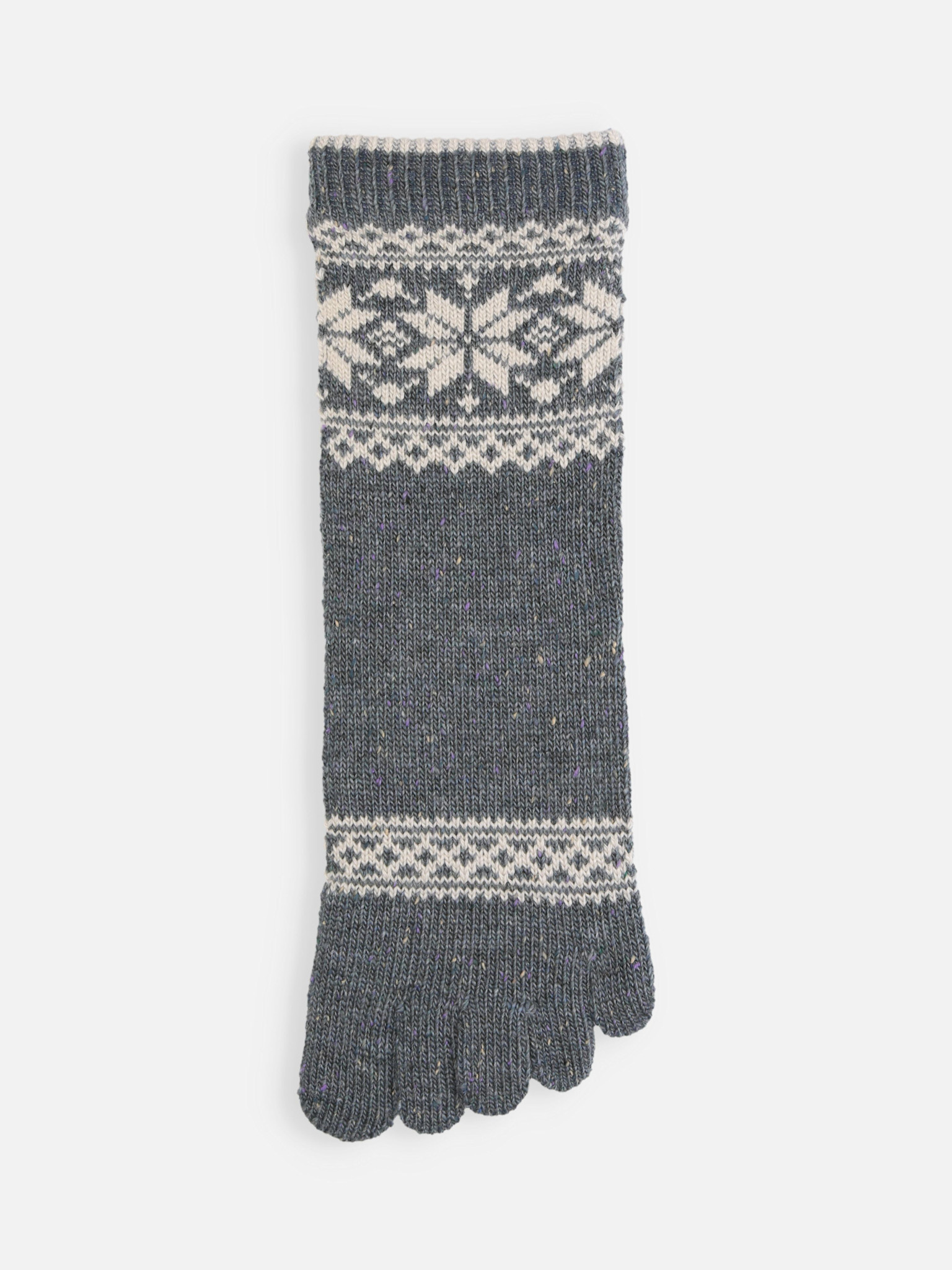 Jacquard-Socken mit Schneeflocken-Zehenpartie, Größe S
