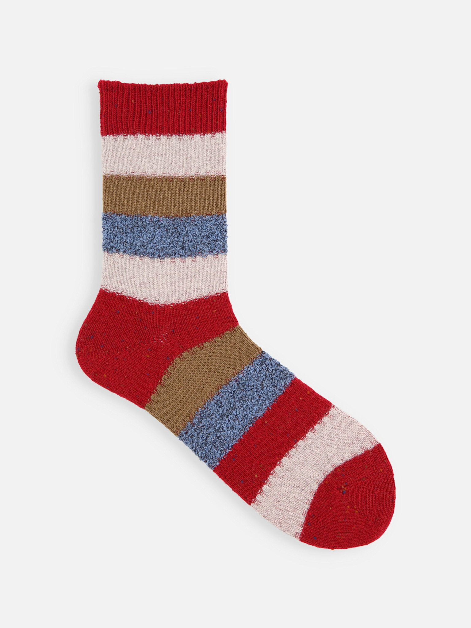 Gestreepte lage sokken van gemengd wolgaren