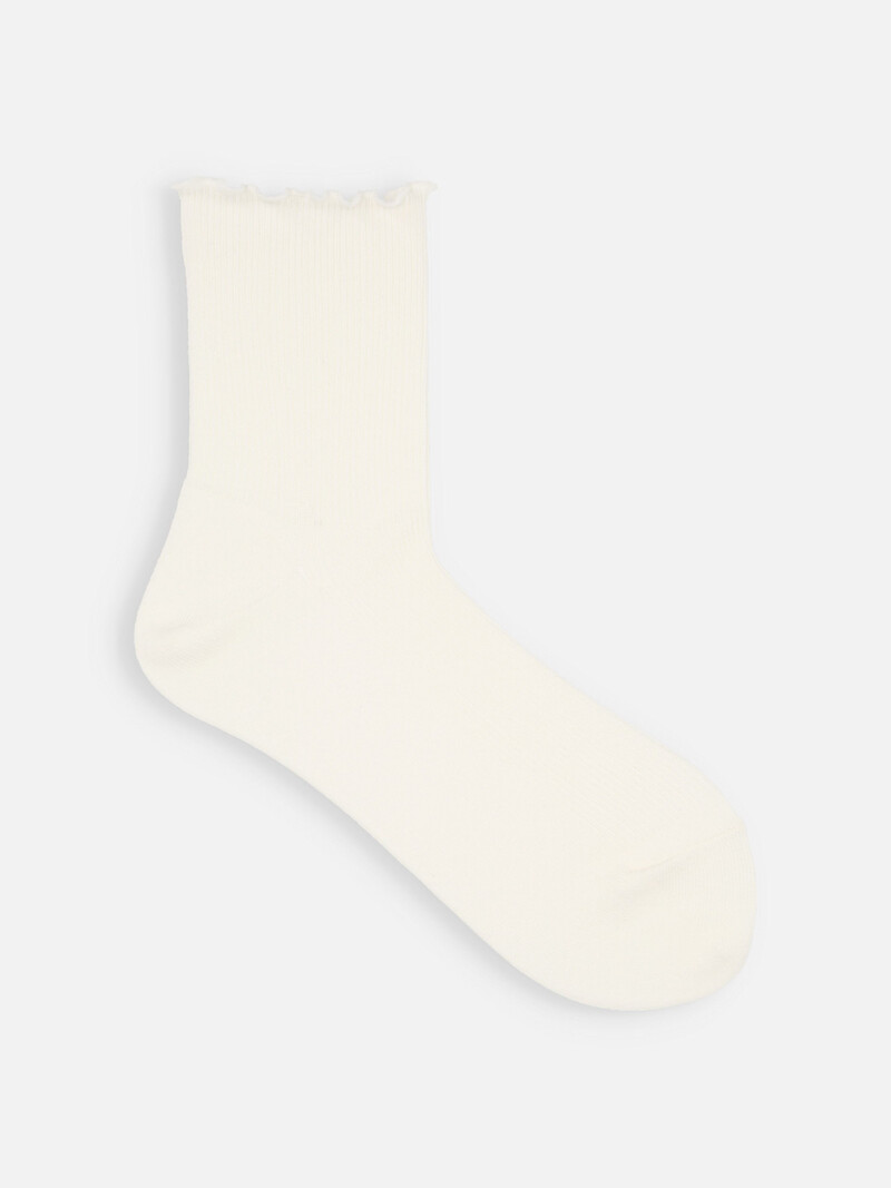Calcetines cortos de canalé con borde Merrow