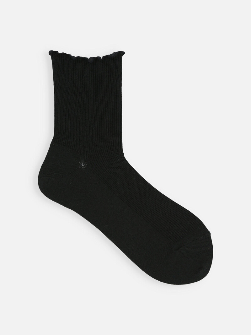 Calcetines cortos de canalé con borde Merrow