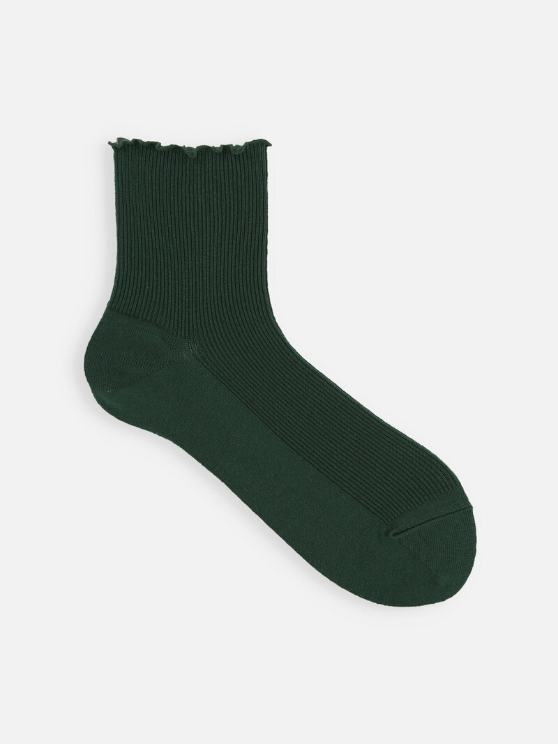 Calcetines cortos de canalé con borde Merrow