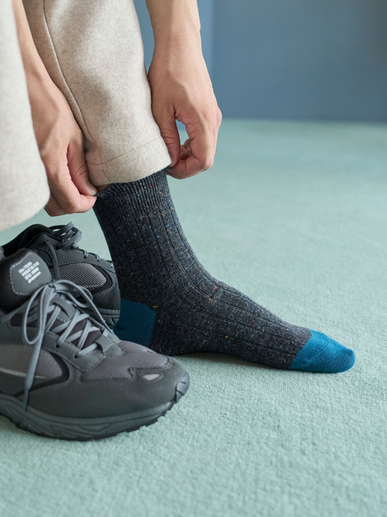 Wollnäpfchen Zweifarbige Kurze Socken M