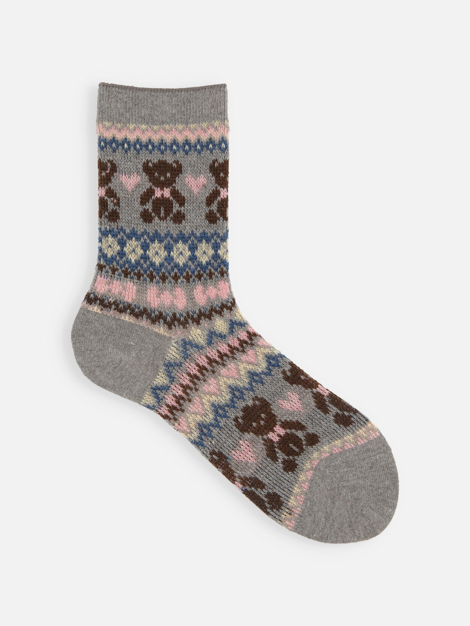 Wolmix Jacquard Bear Crew Sokken