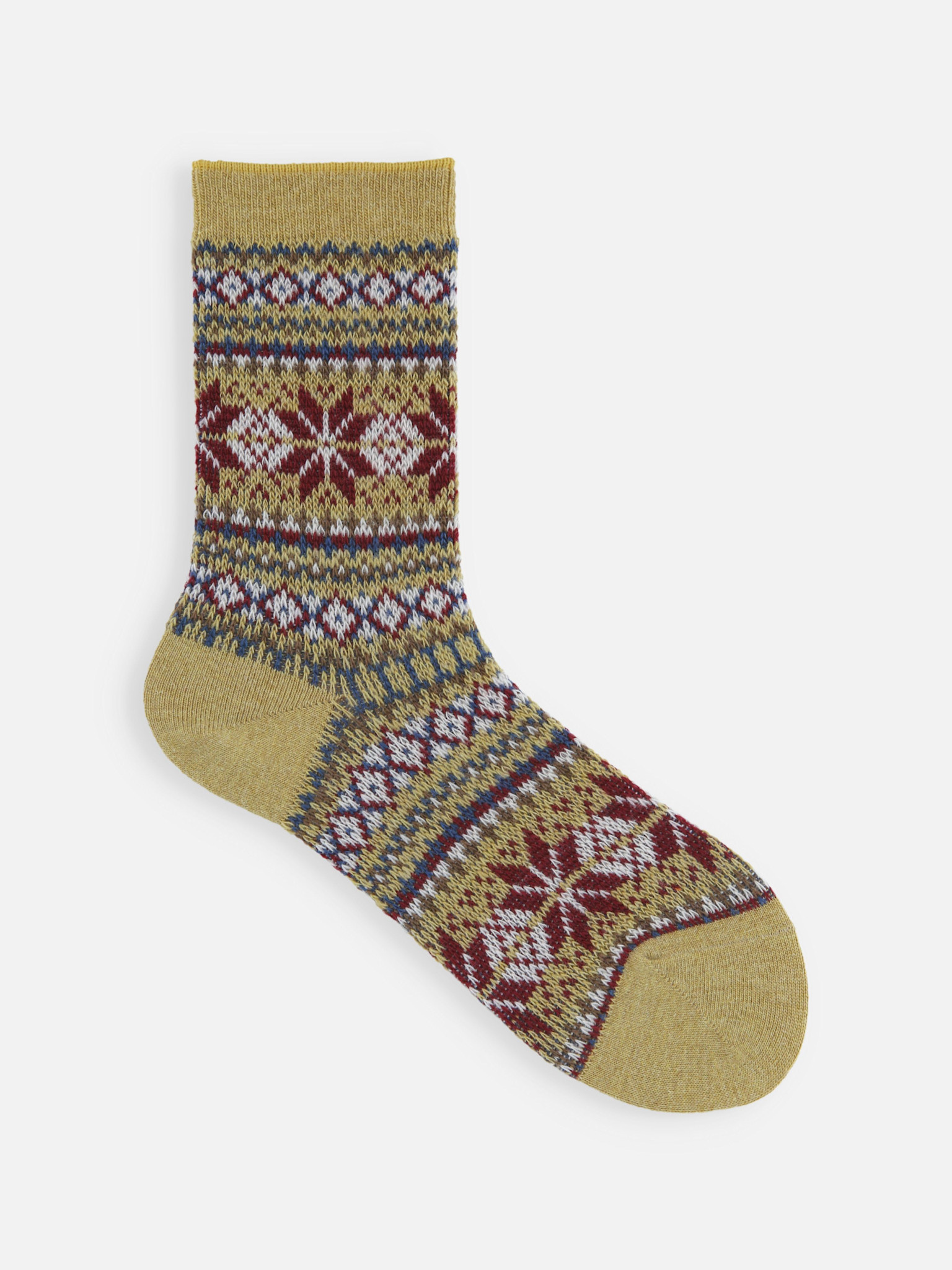 Lammwolle Schneeflocken-Socken (niedrige Crew-Socken)