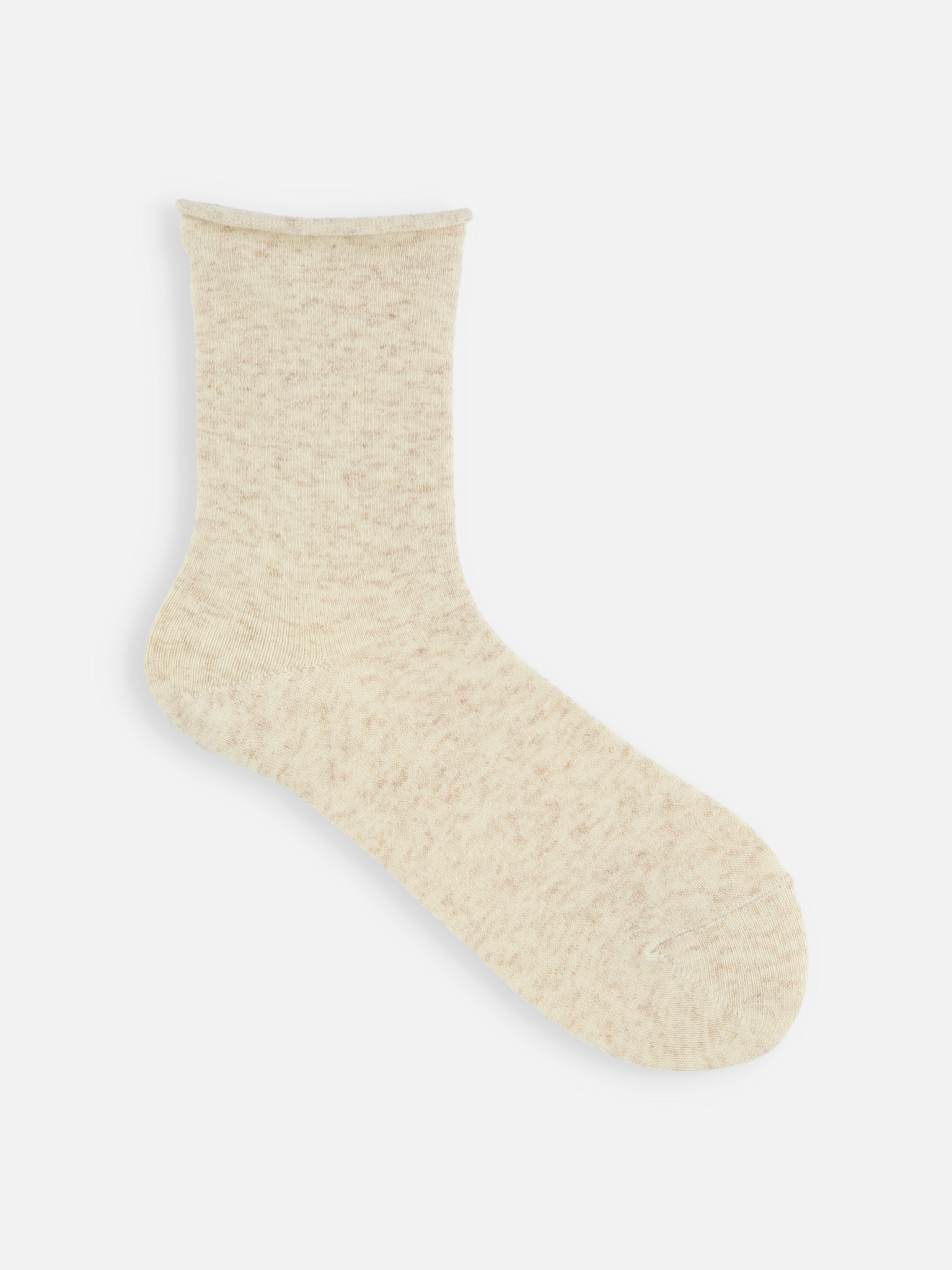 Lamswollen roltop effen lage sokken