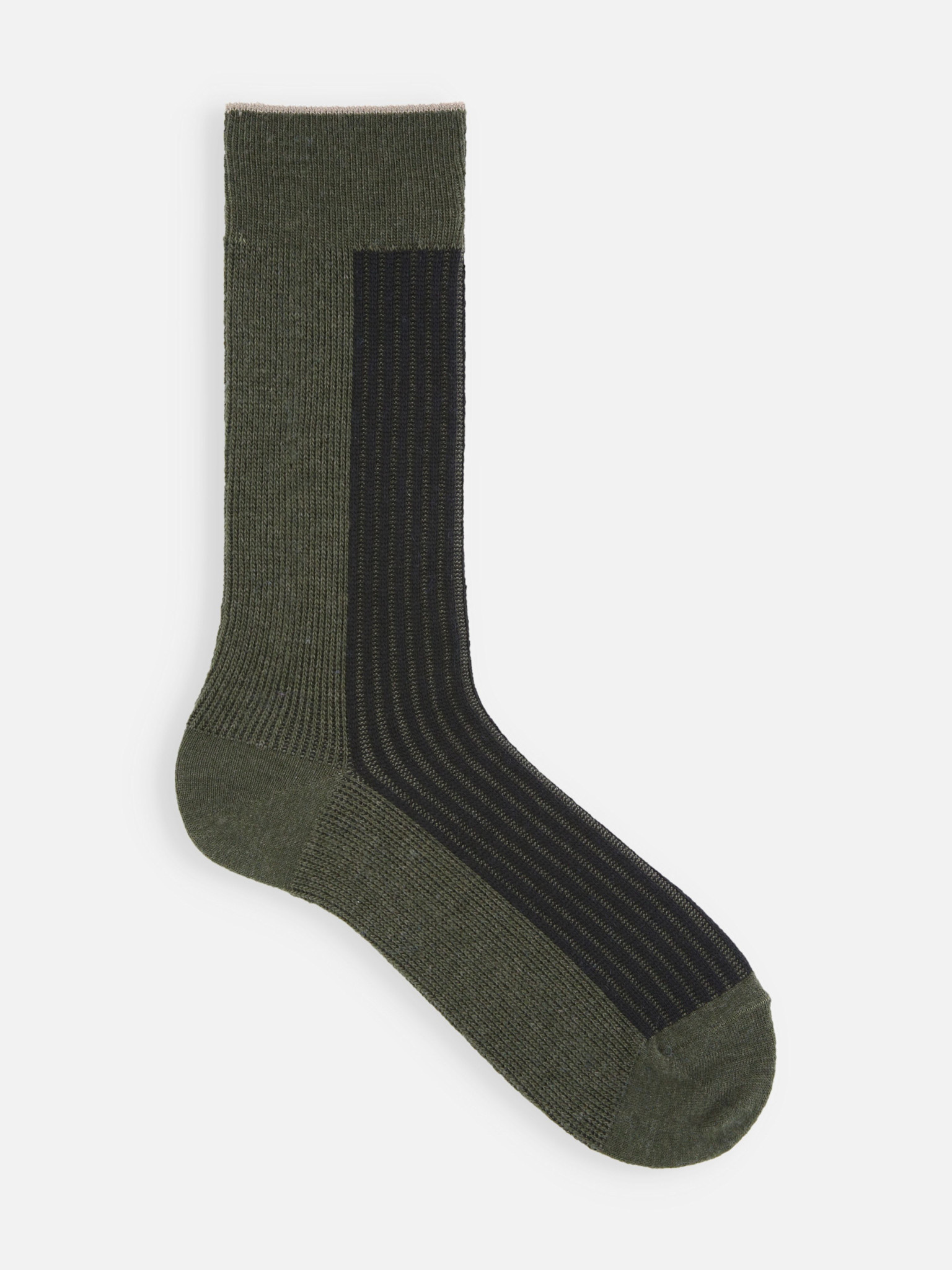 Meias de lã Merino caneladas em dois tons até o joelho M