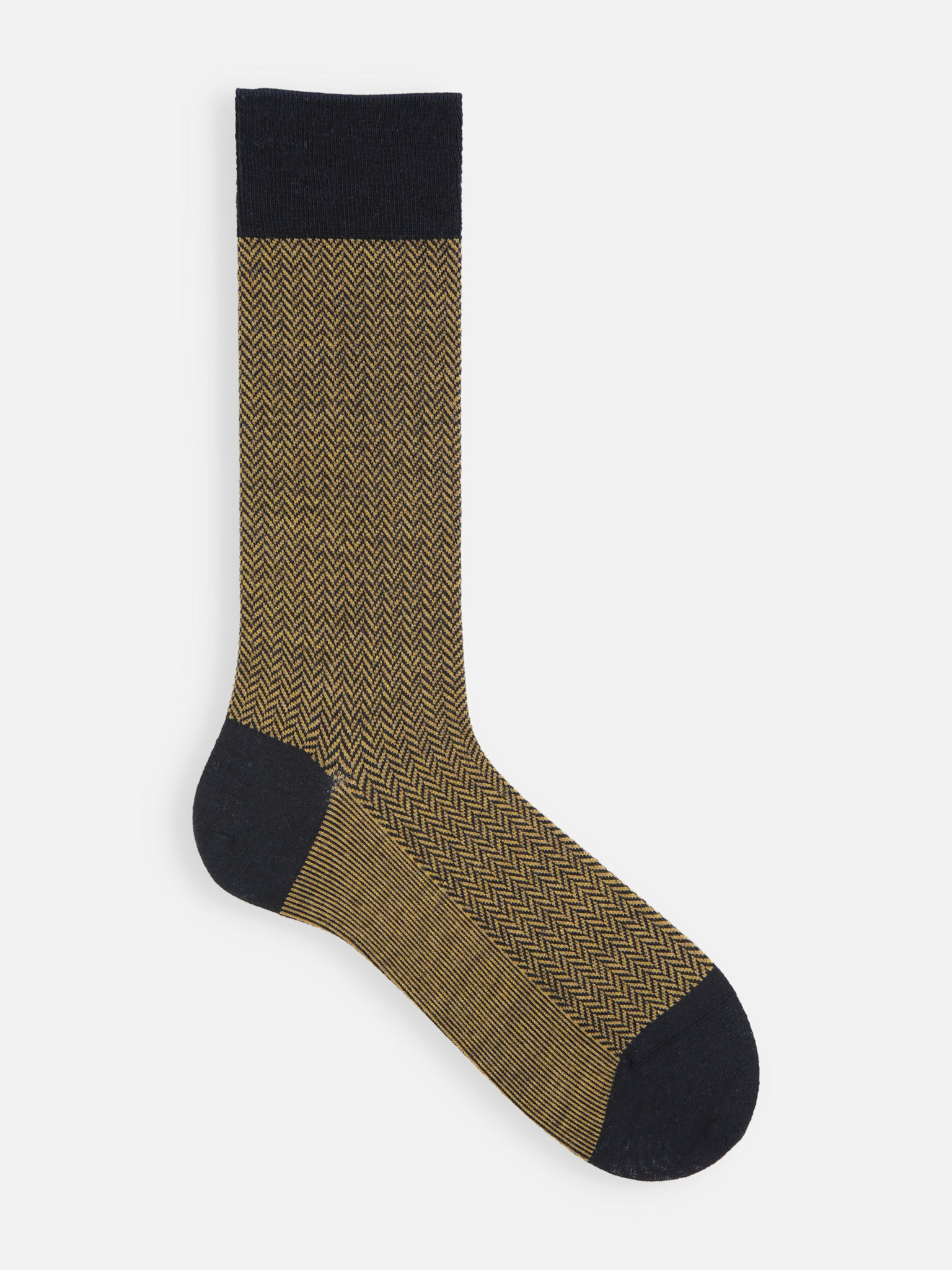 Merinowoll-Socken mit Fischgrätmuster, mittelhoch, Größe M