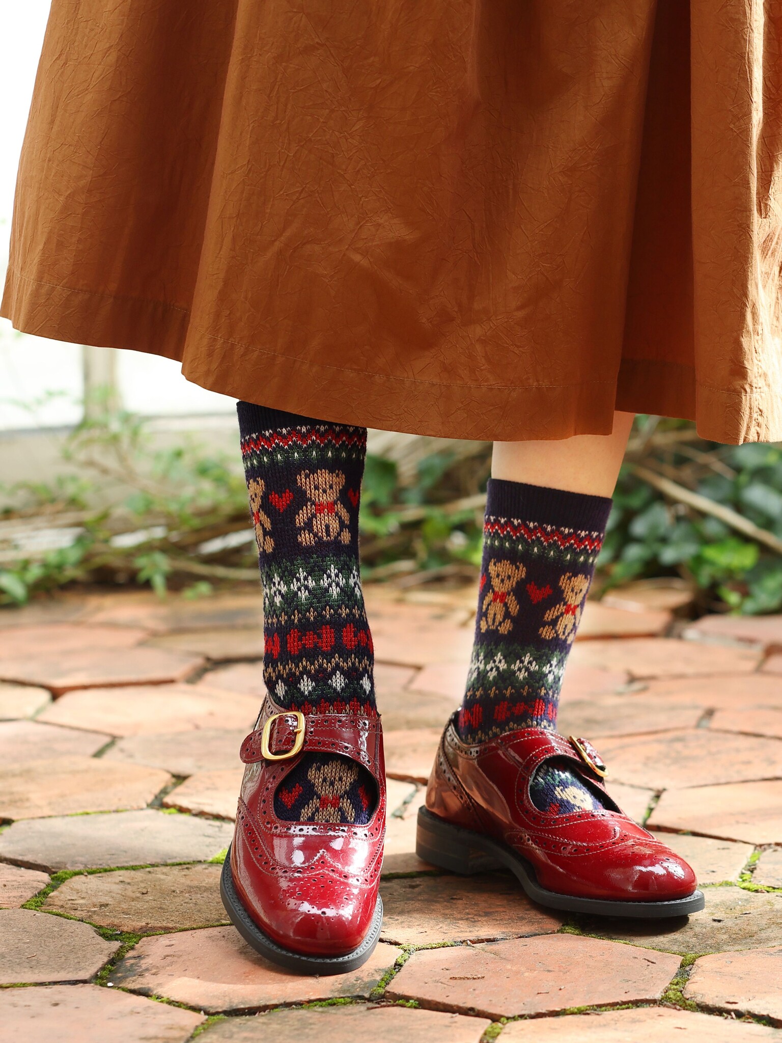 Wolmix Jacquard Bear Crew Sokken