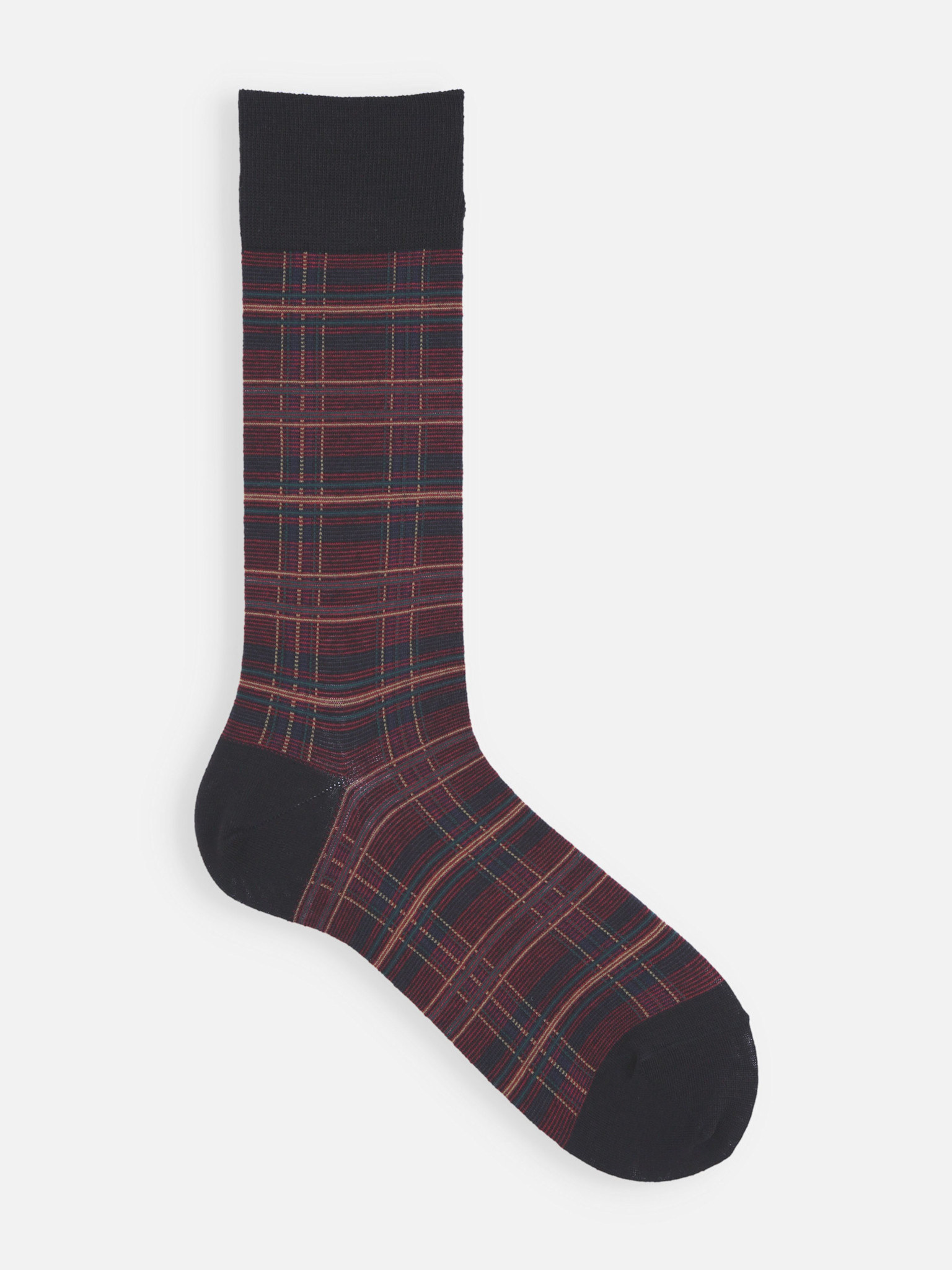 Merinowol Tartan Check Mid-Calf Sokken