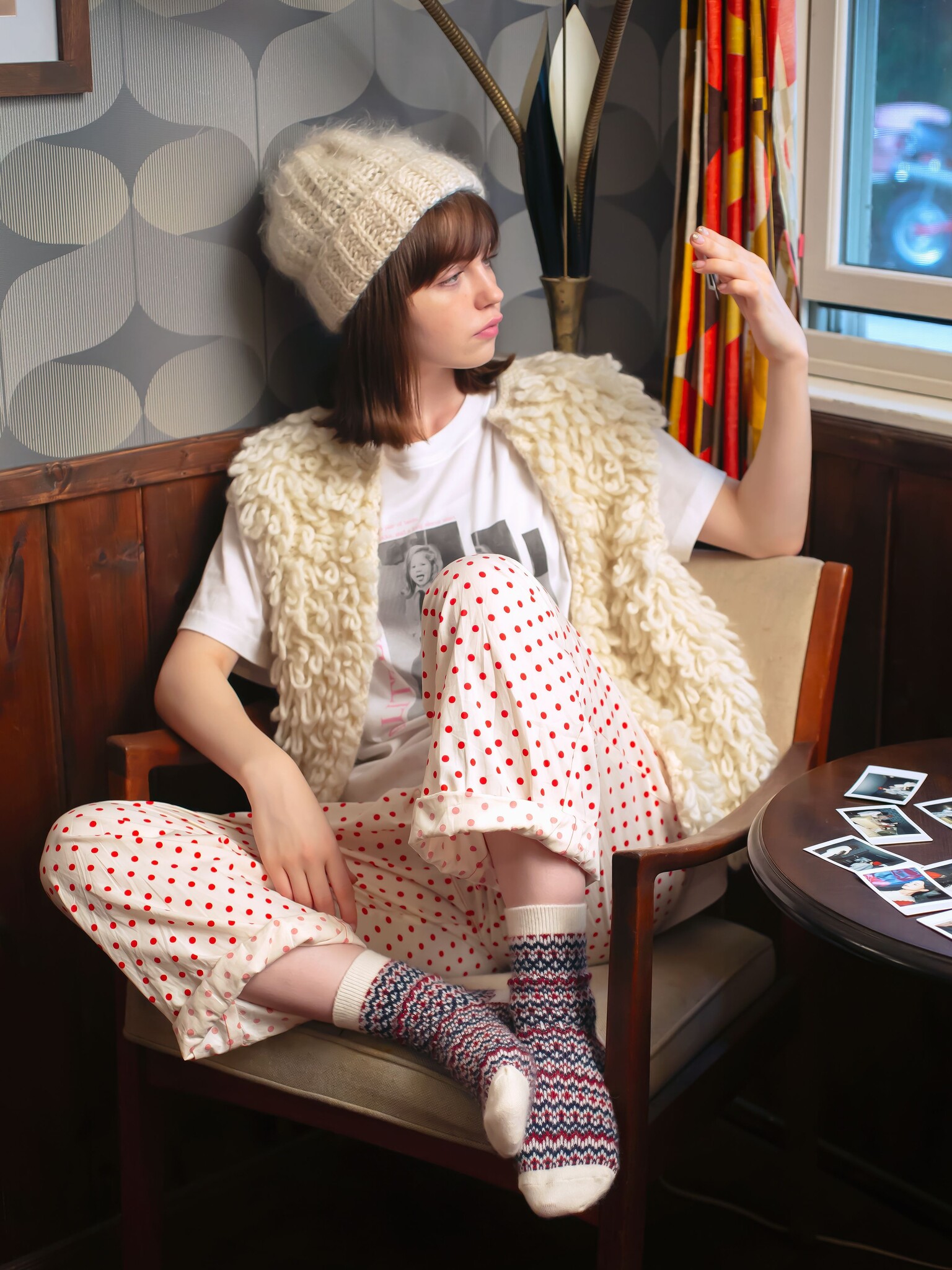 Wool Fair Isle Low Crew Socks