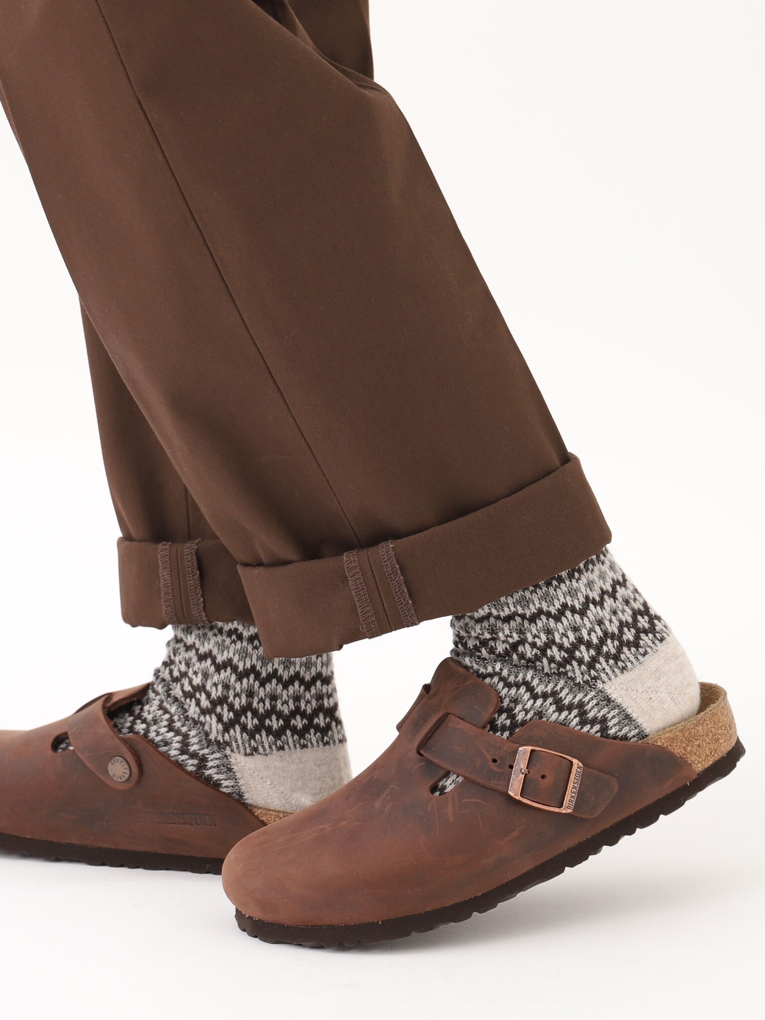 Wool Fair Isle Low Crew Socks