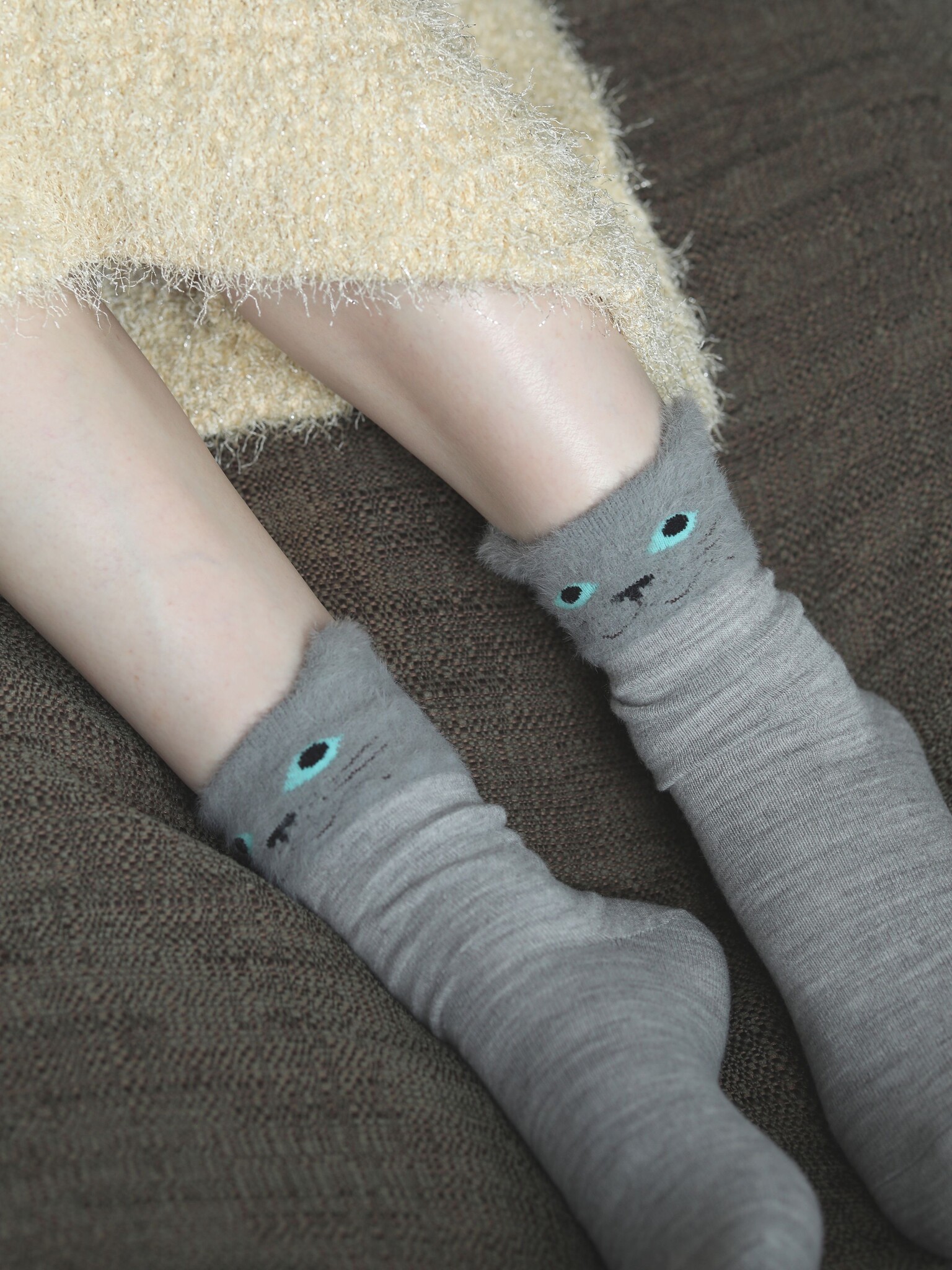 Zachte kattengezicht lage sokken