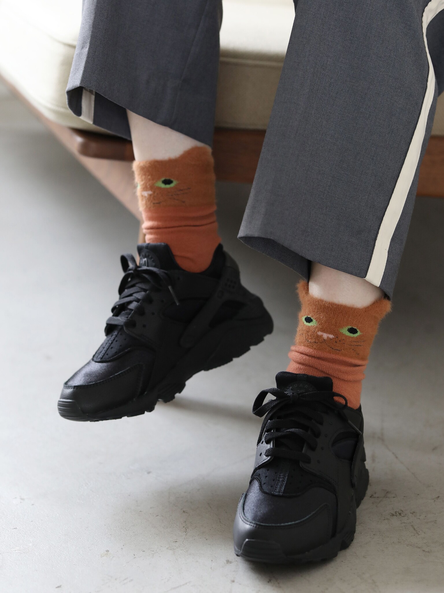 Zachte kattengezicht lage sokken