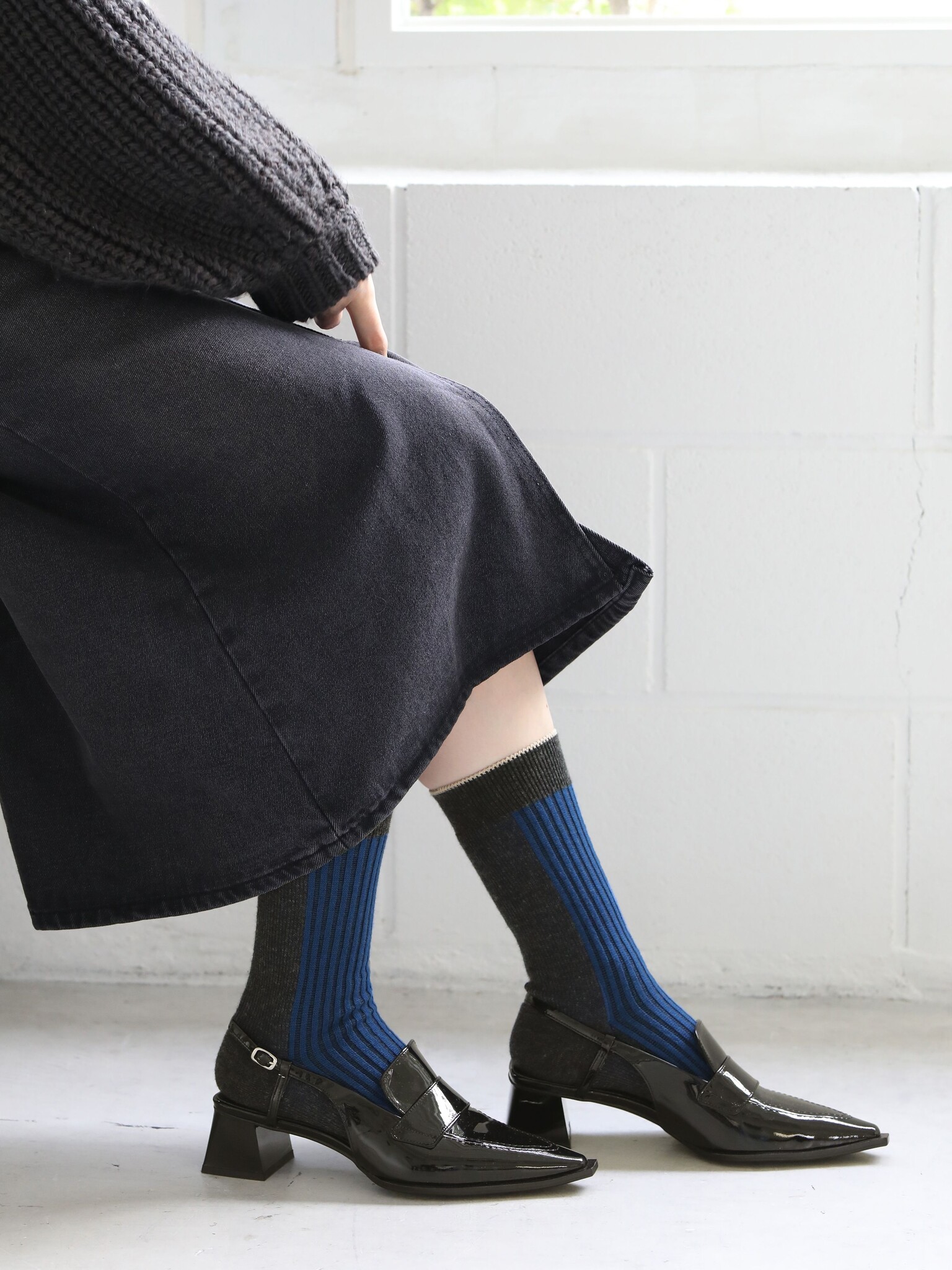 Merino Bicolore Rippsocken S