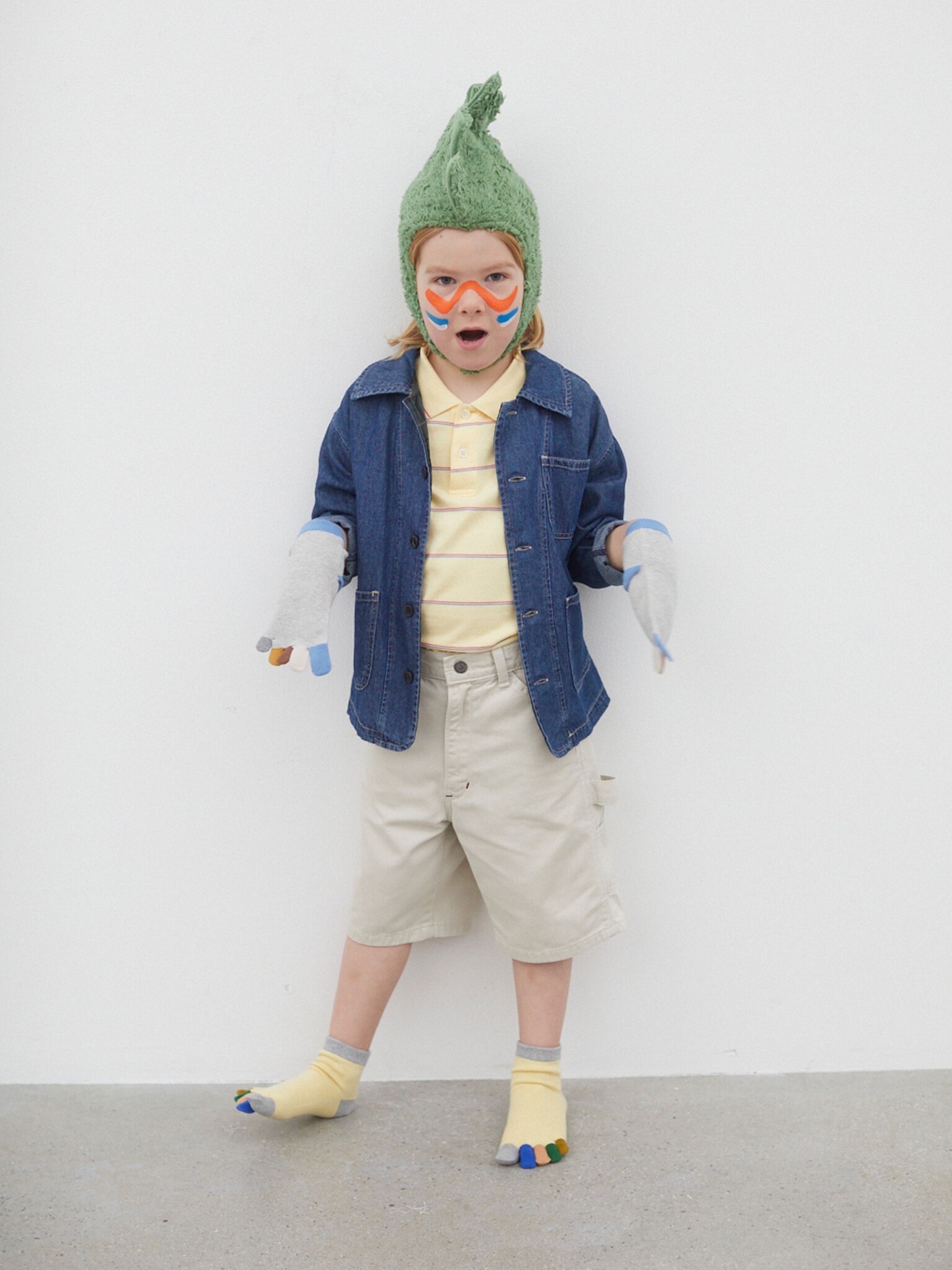 Meia infantil arco-íris com 5 dedos. 19-21cm