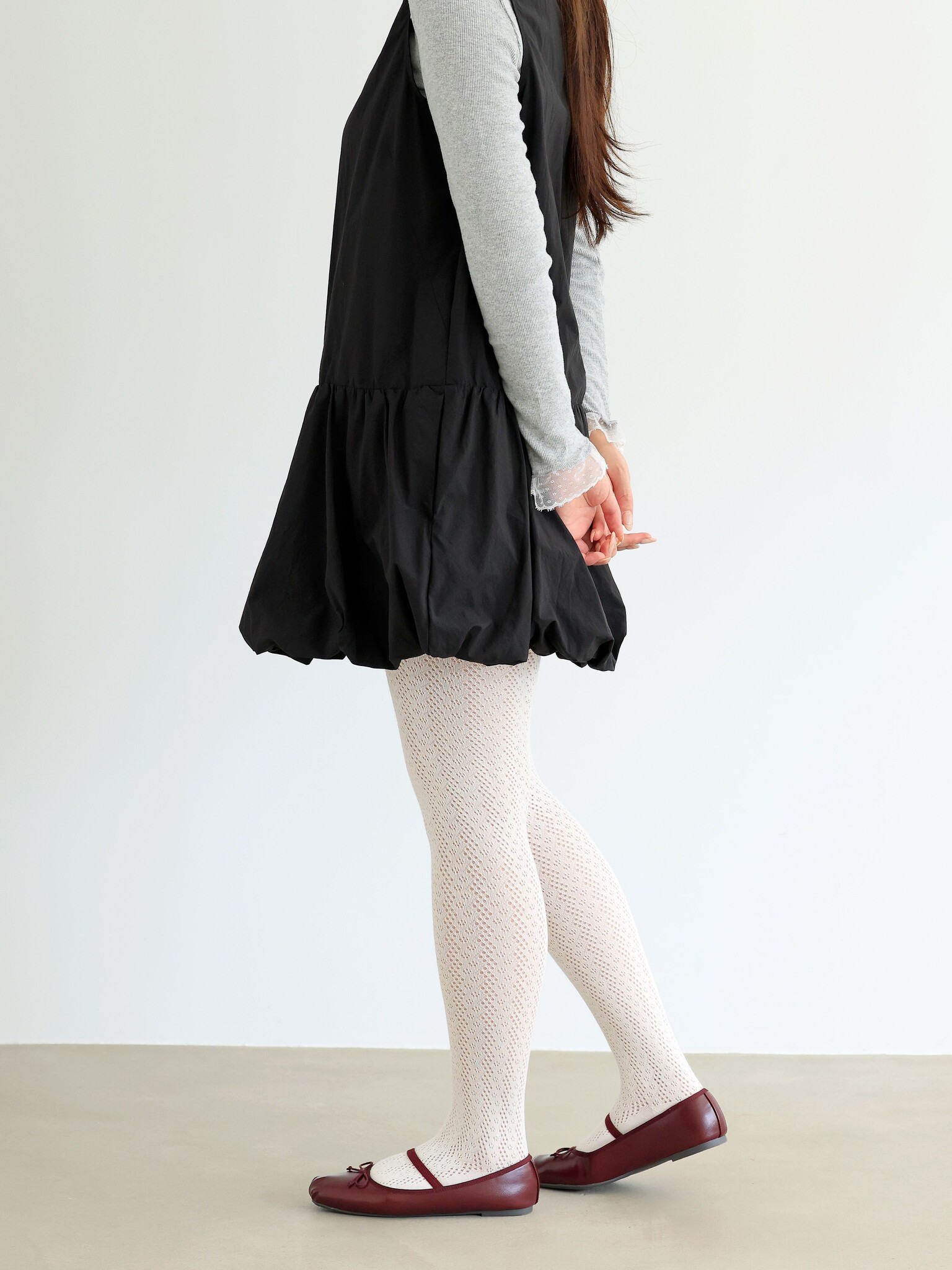 Meia-calça listrada vazada 250D