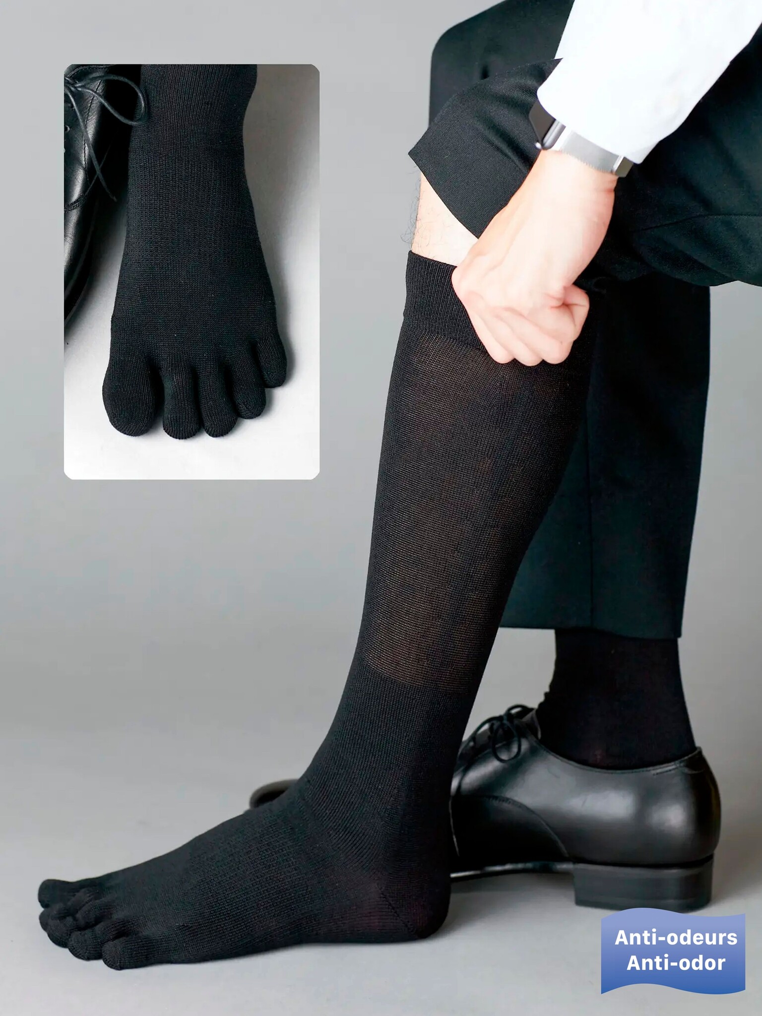 Lyocell Plain Toe Kniestrümpfe M