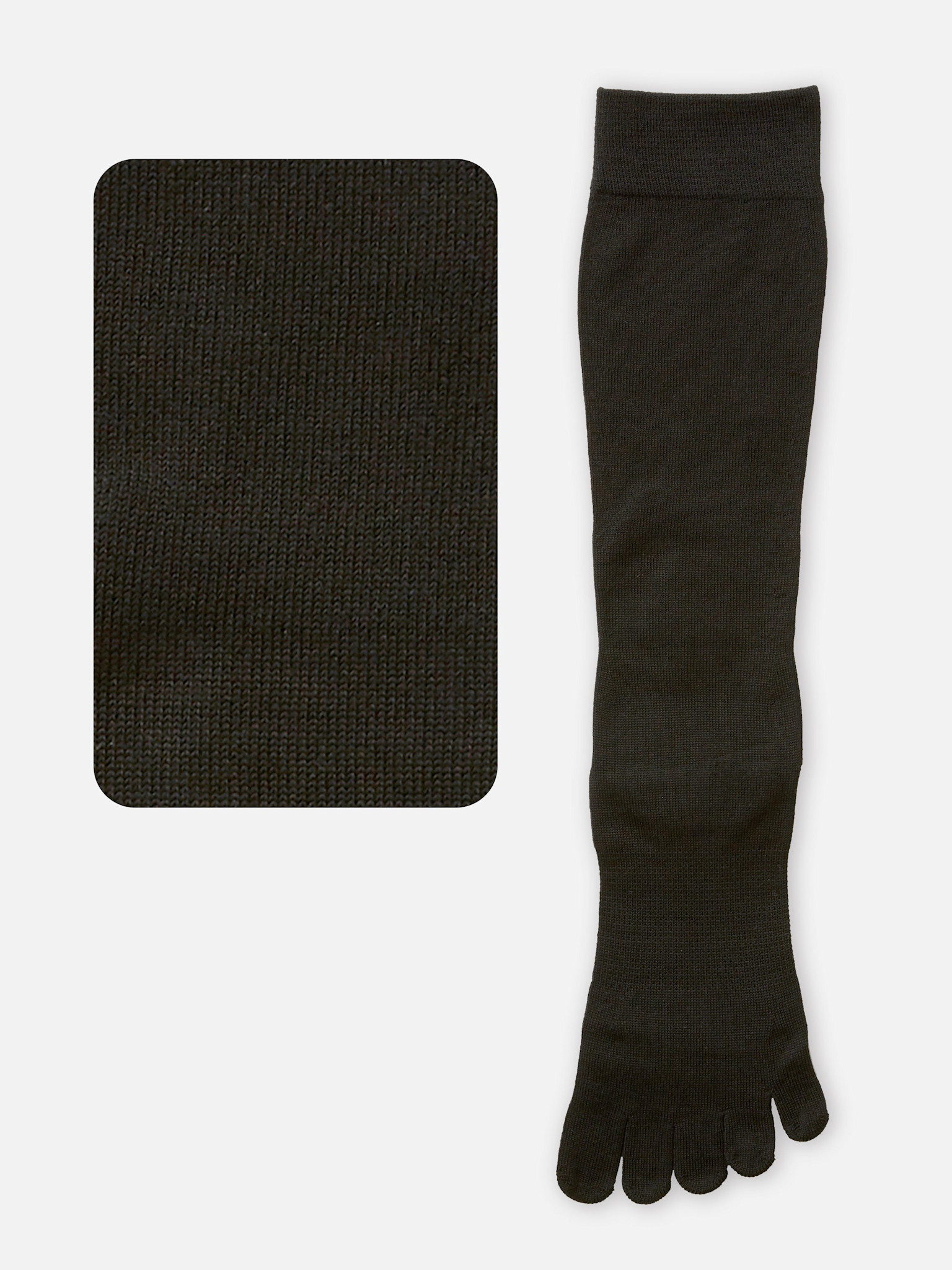 Lyocell Plain Knee High Toe Socks L