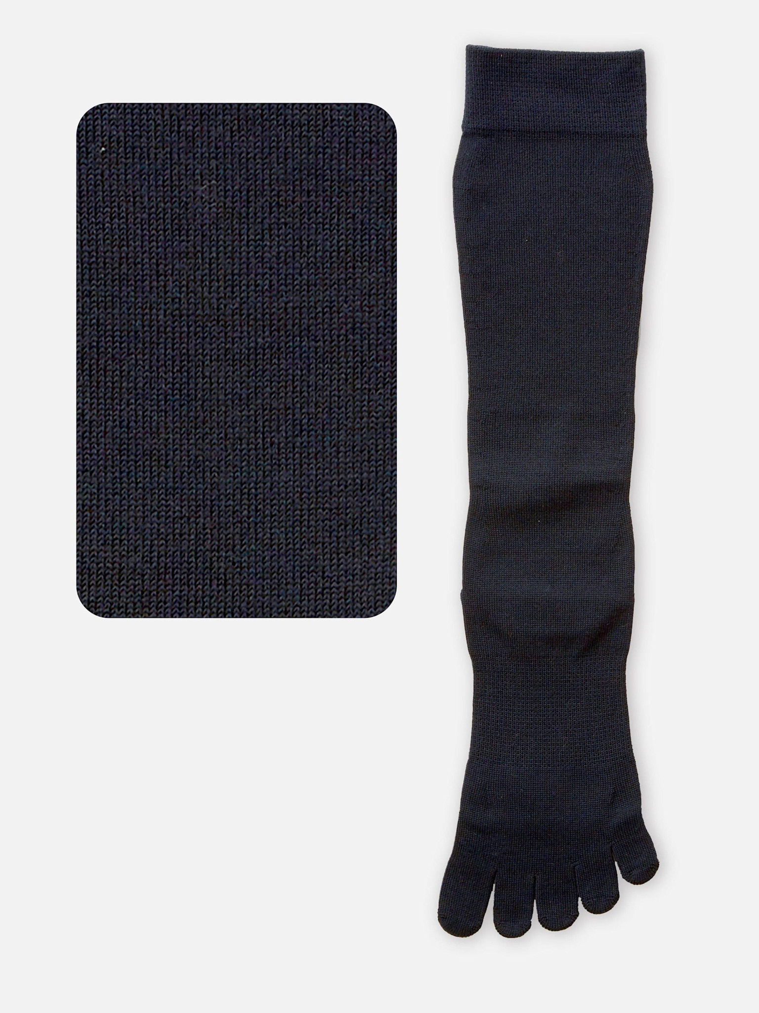 Lyocell Plain Knee High Toe Socks L