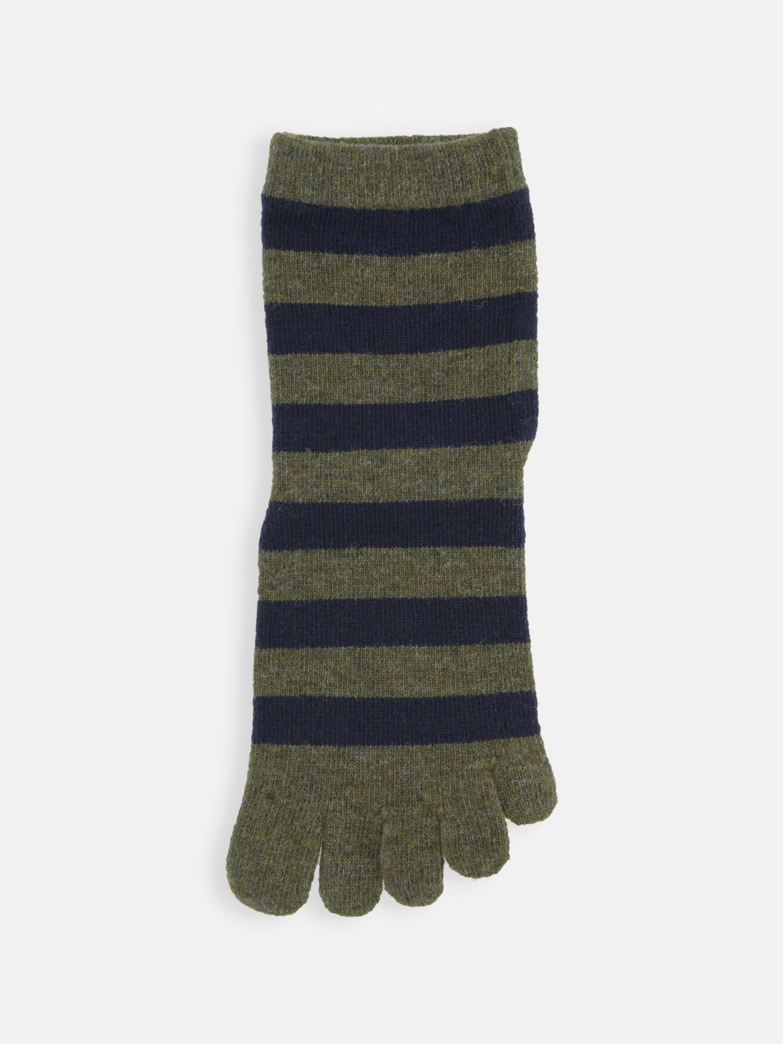 Wollen Tabi lage sokken met brede strepen