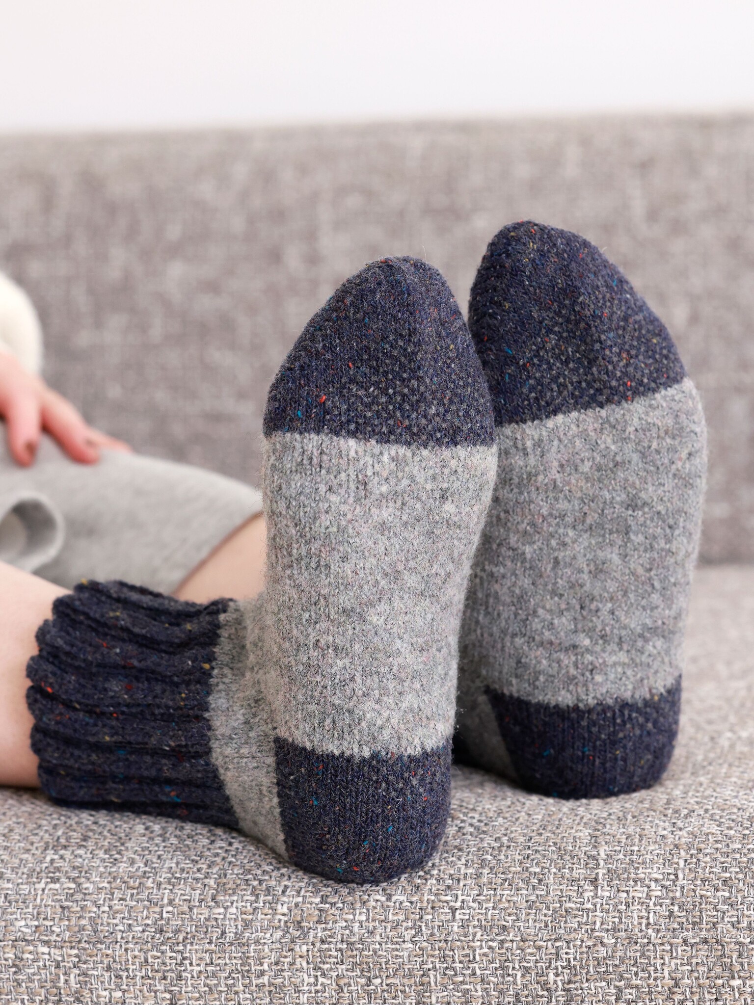 Meias de quarto bicolor