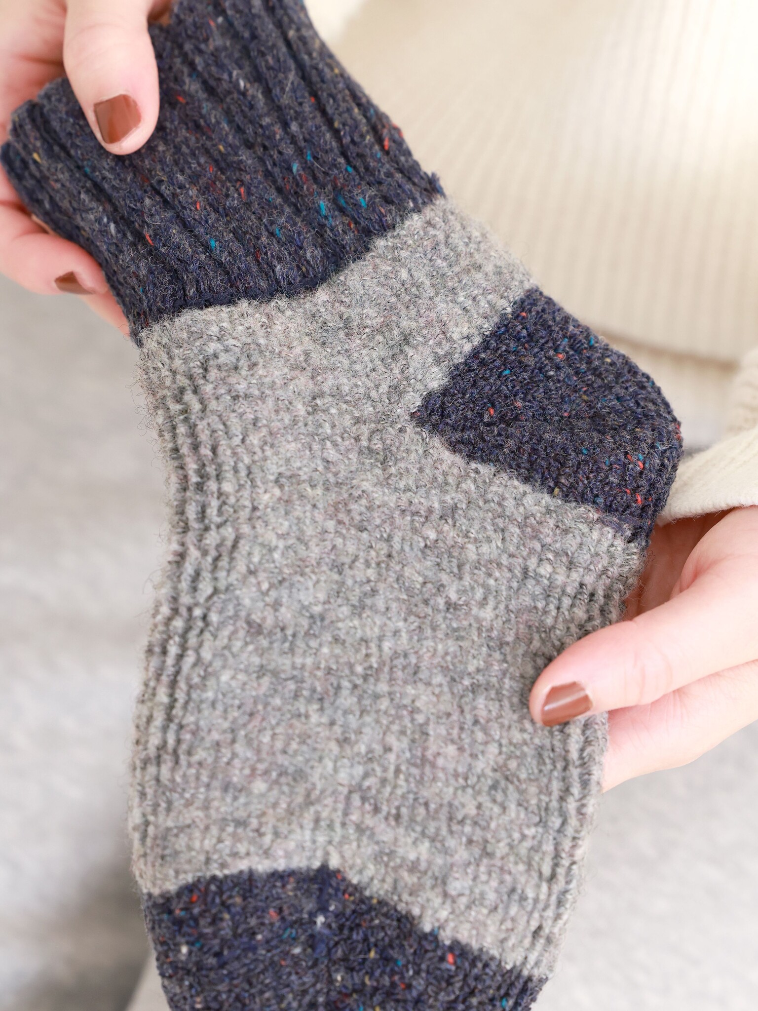 Meias de quarto bicolor