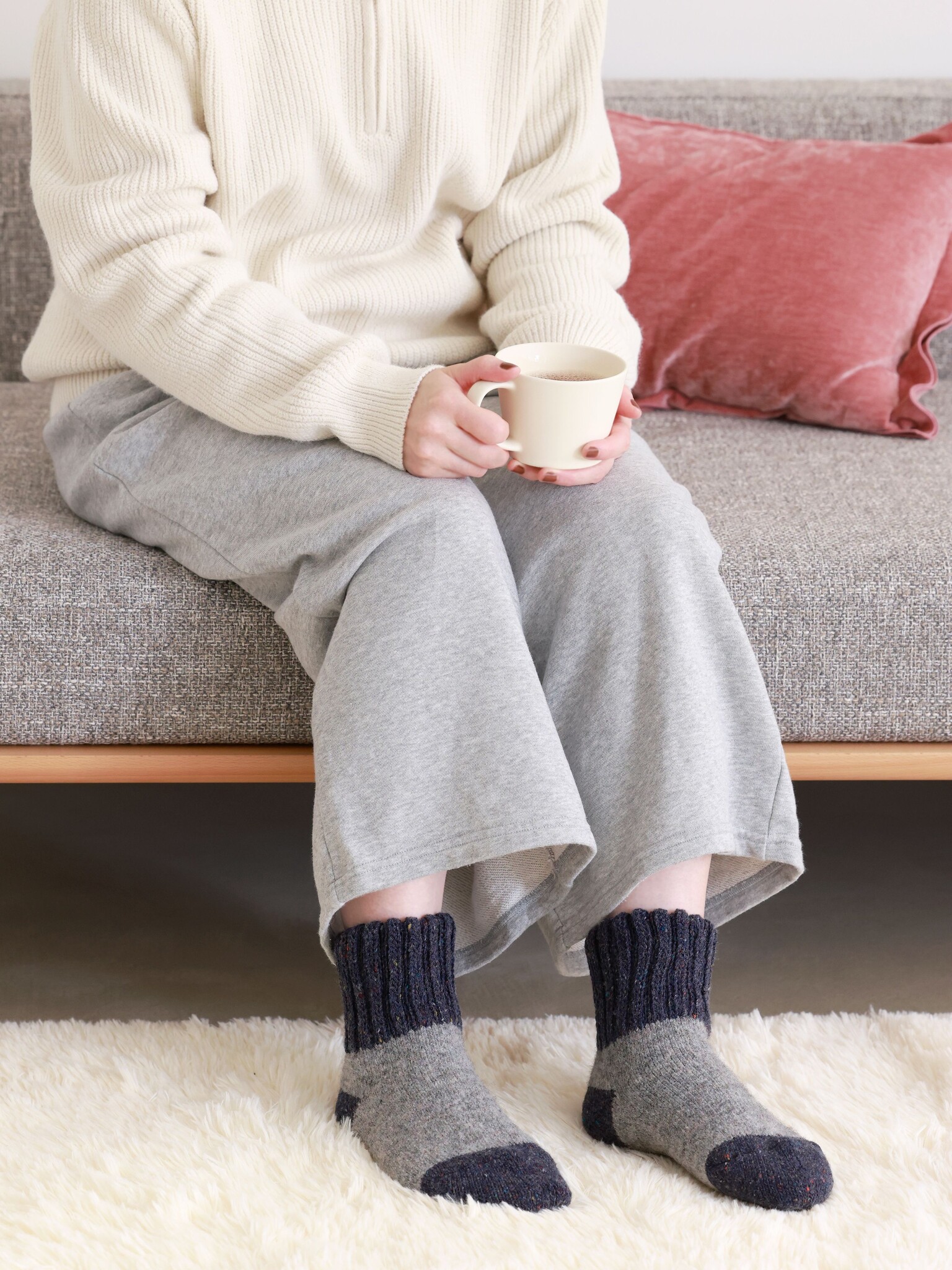 Meias de quarto bicolor