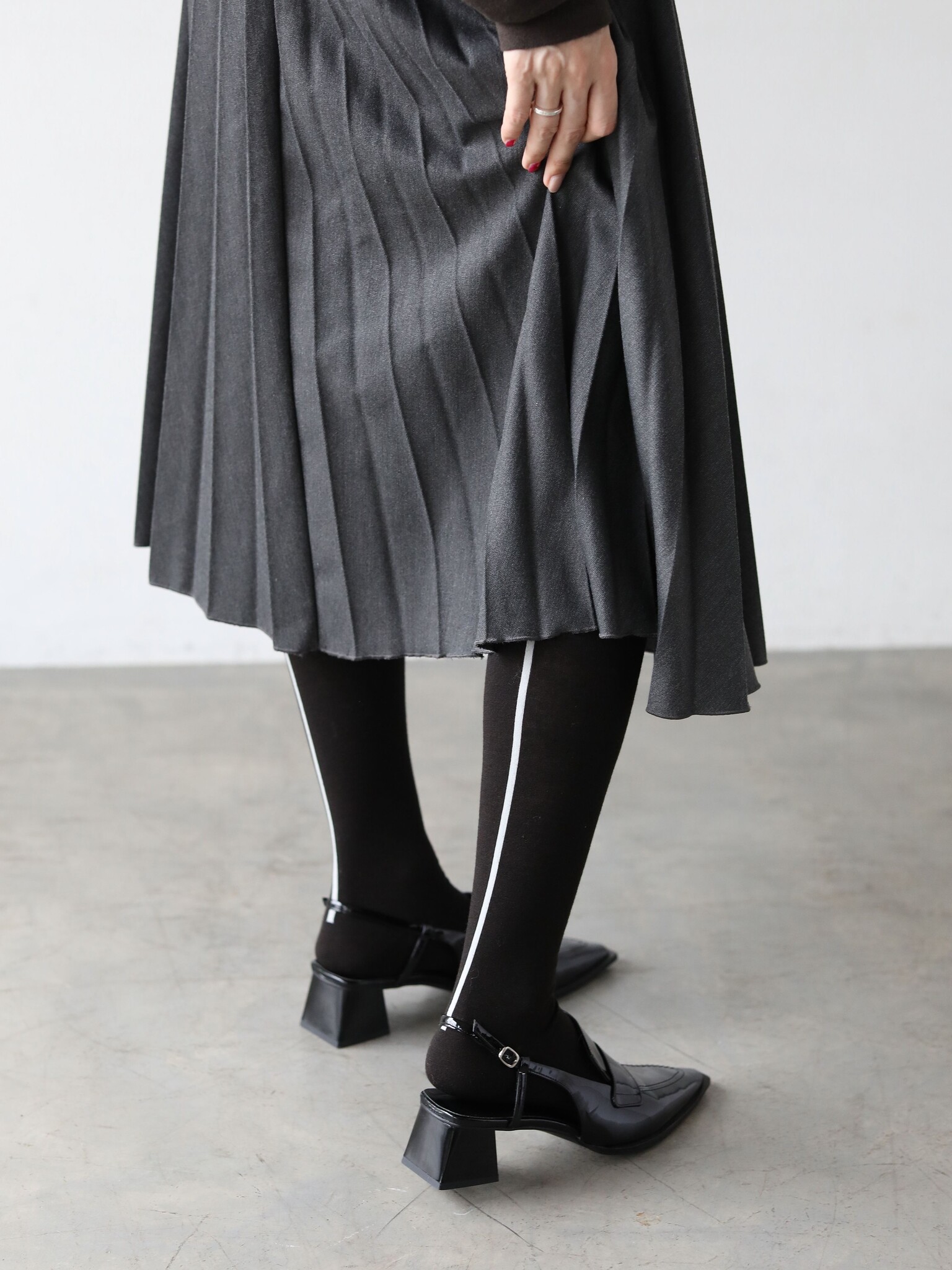 Kniestrümpfe aus Merinowolle mit Rücknaht