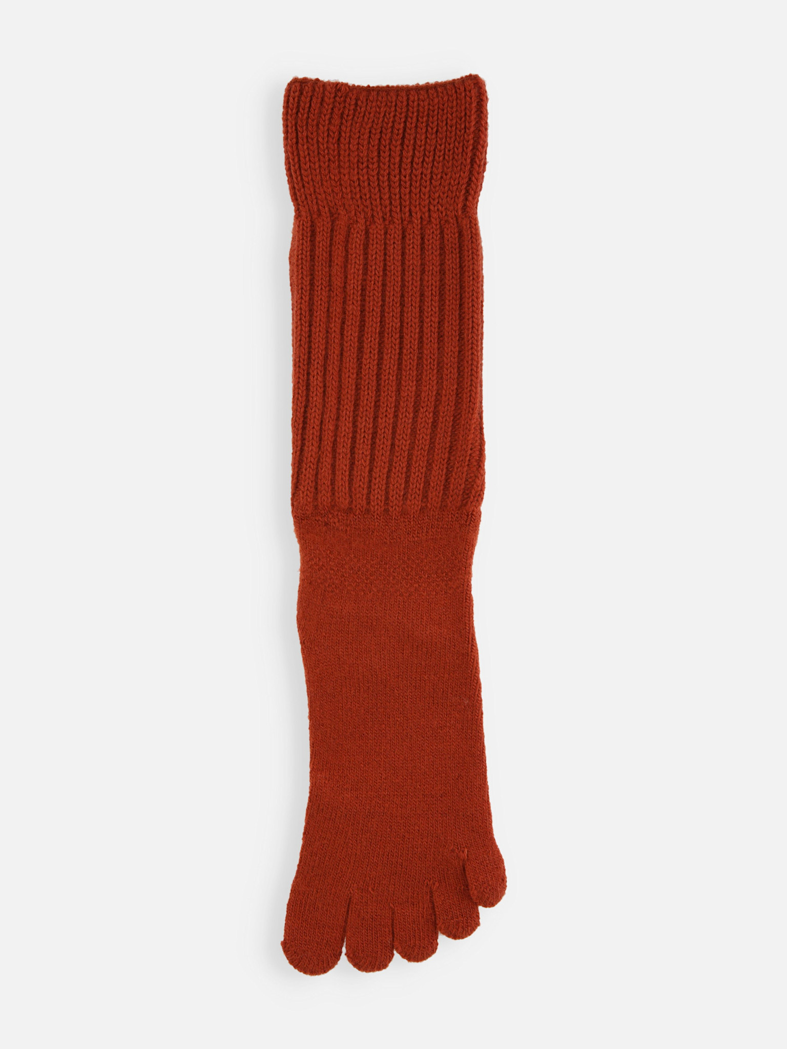 Ribbelsokken van wolmix met losse teen