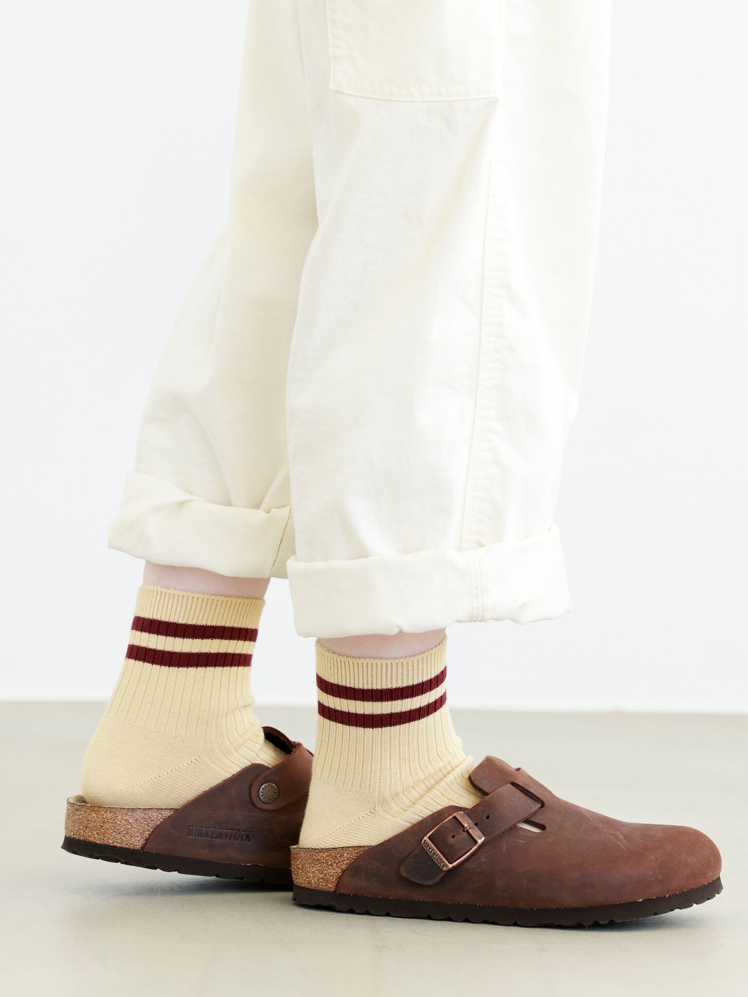 Meias de tênis caneladas de duas listras